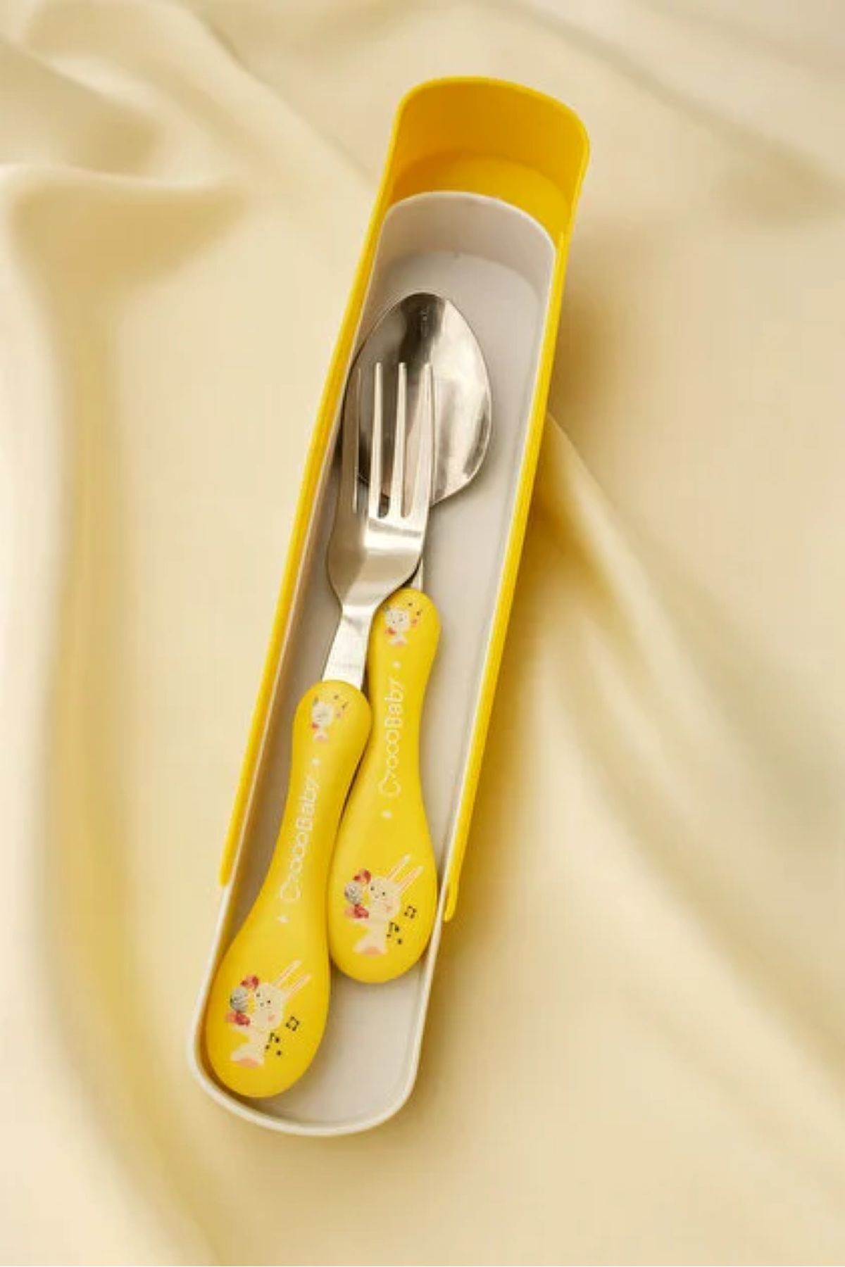 Hibana Kutulu Bebek Çatal Kaşık Seti 18 Cm fotoğrafı 2 (önizleme)