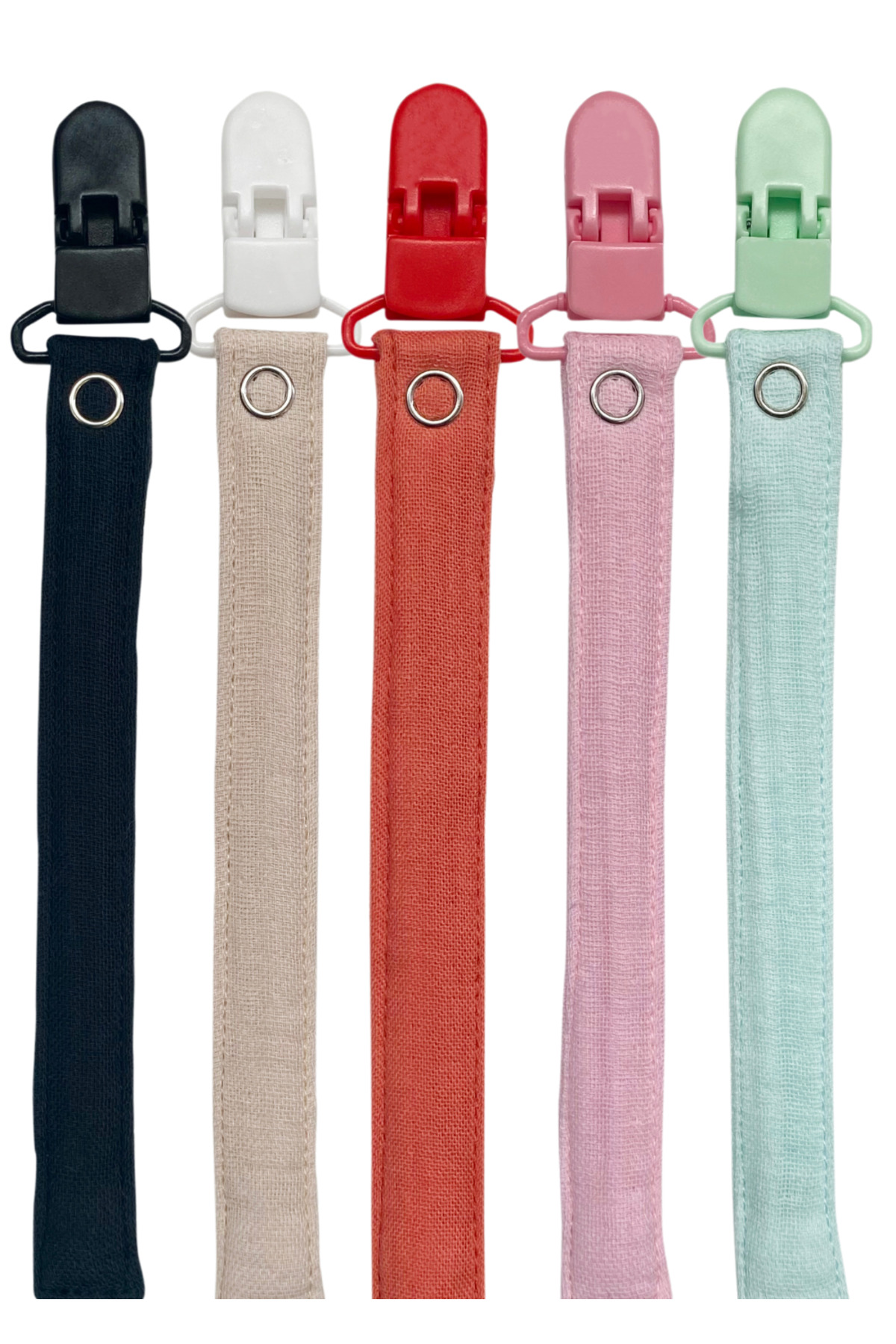 Joyous Mom Kids 5'li Yıkanabilir Renkli Emzik Askısı-emzik Zinciri %100 Pamuk fotoğrafı 3 (önizleme)