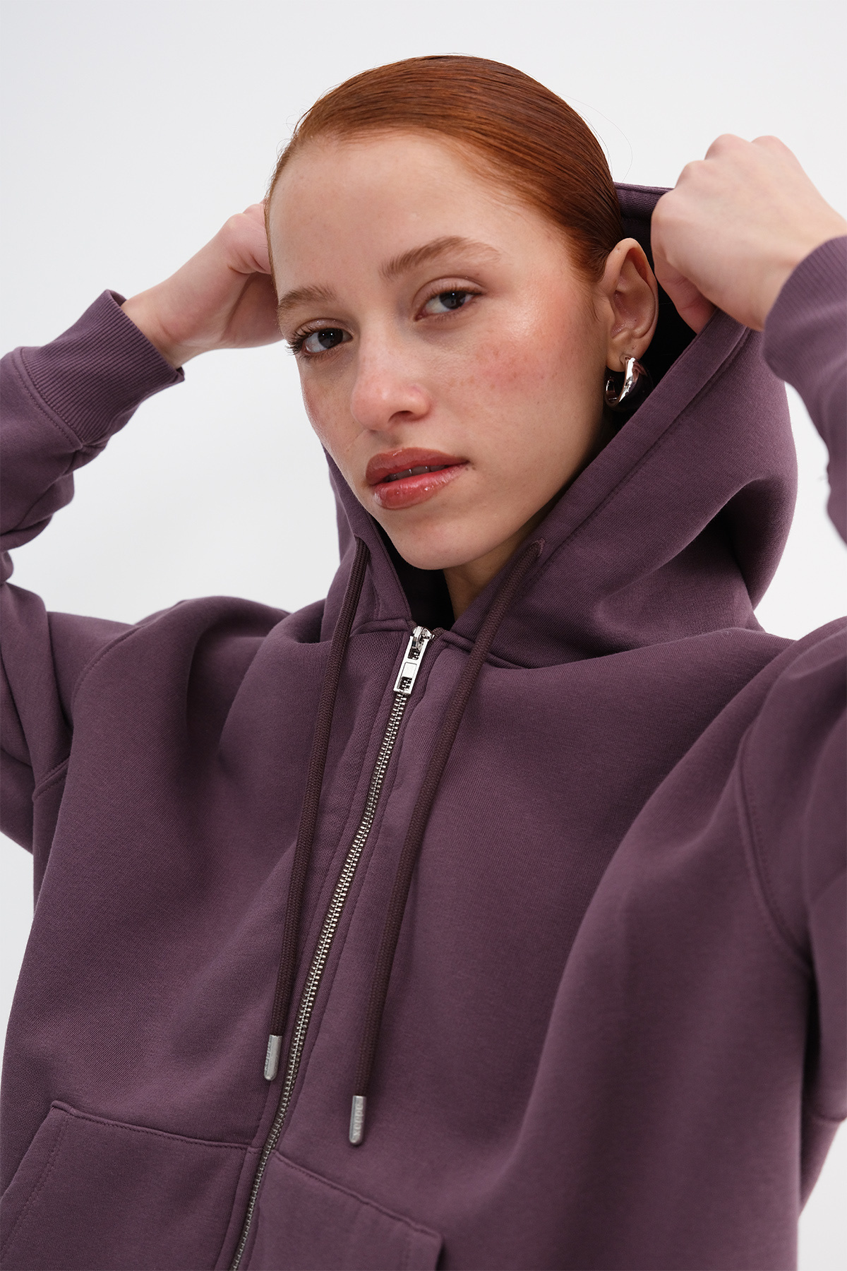 Addax Şardonlu Fermuarlı Sweatshirt H9476-1 görsel 3