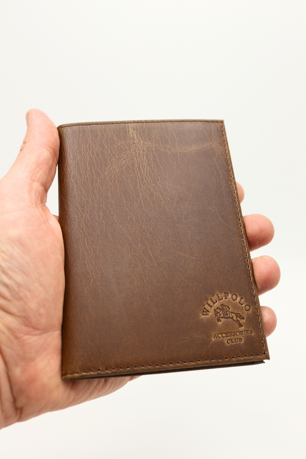Genuine Leather Dirty Grey Crazy Passport Case Passport Holder