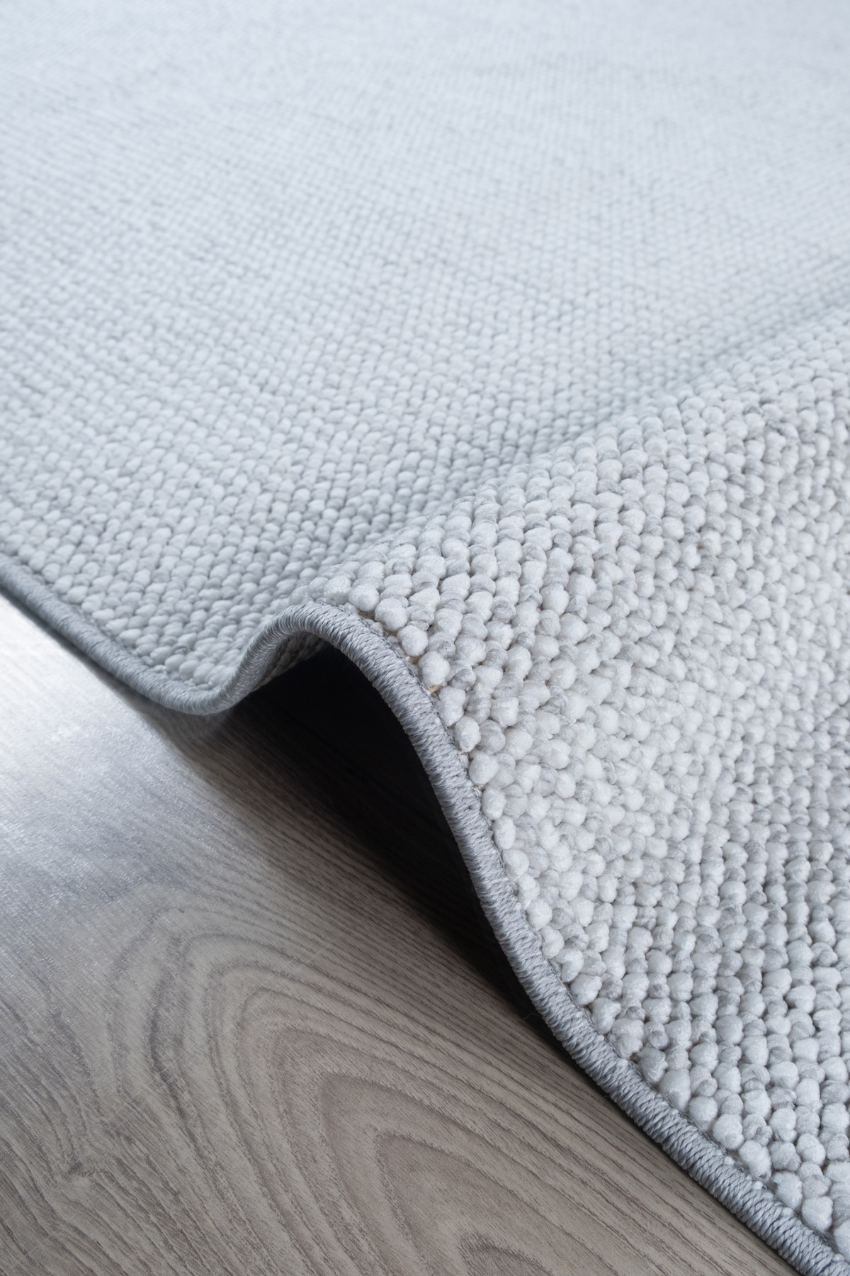 Grey Scandinavian Curl Soft Bohemian Rug Easy to Clean Woven Living Room Corridor Living Room