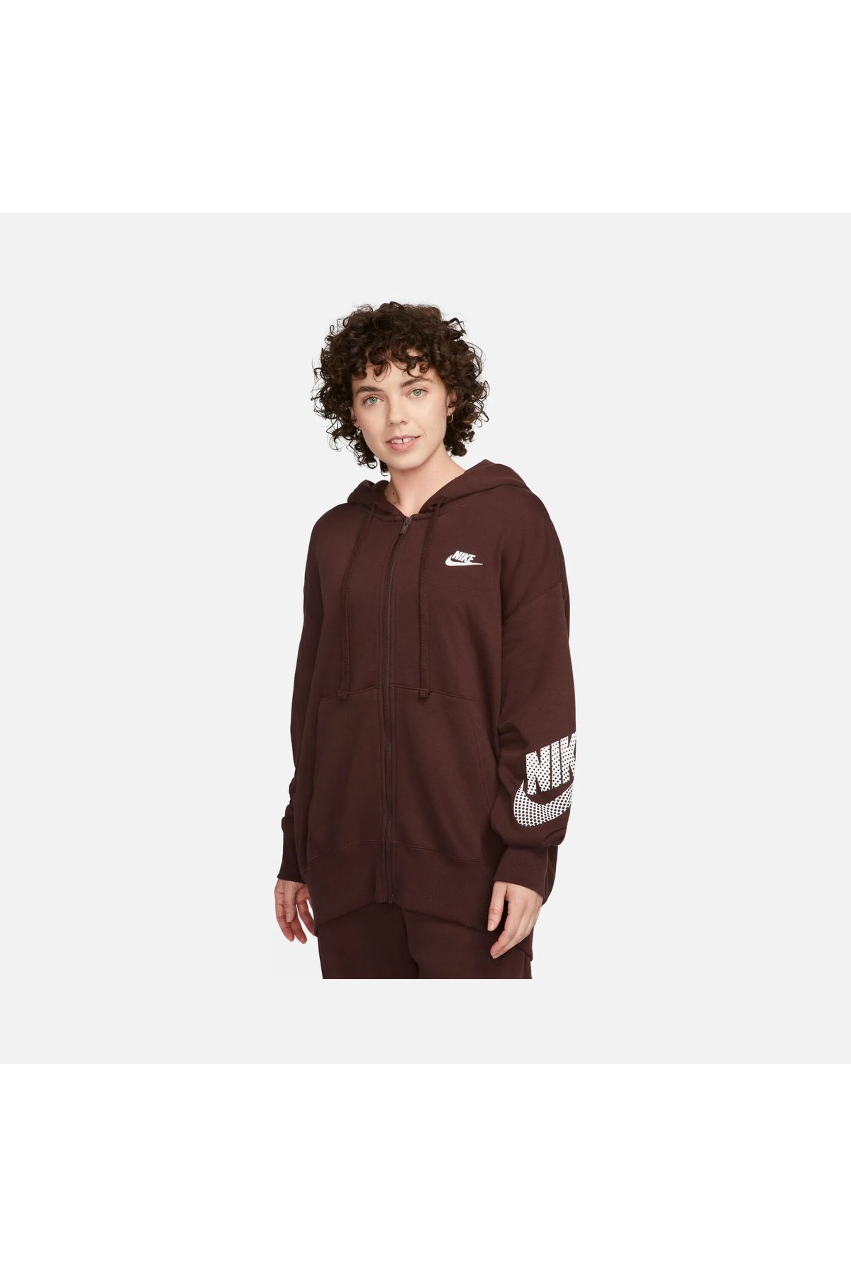 Nike Sportswear Phoenix Fleece Oversized Full-Zip Hoodie Pembe