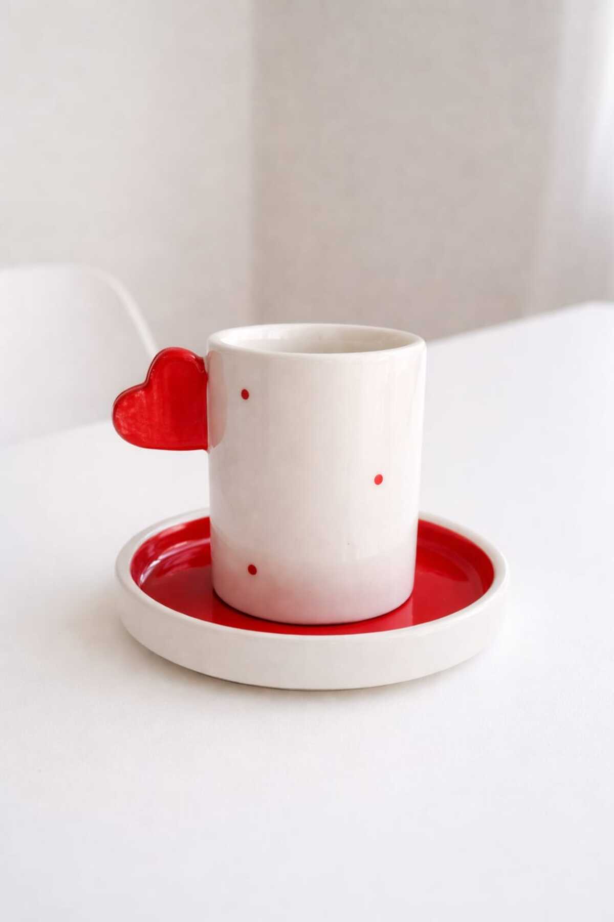 DiTazza Handmade Heart 110ml 4 Leg Coffee Cups for 2