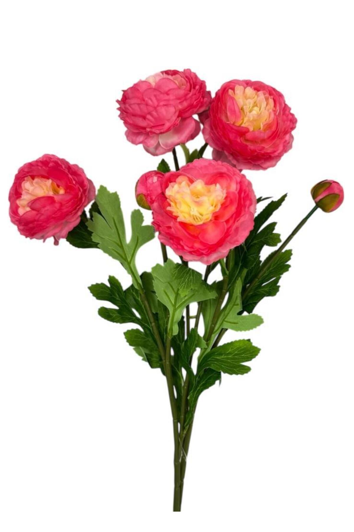 Artificial Flower Peony Flower Pink Dark 2 Flowers 1 Bud 50cm