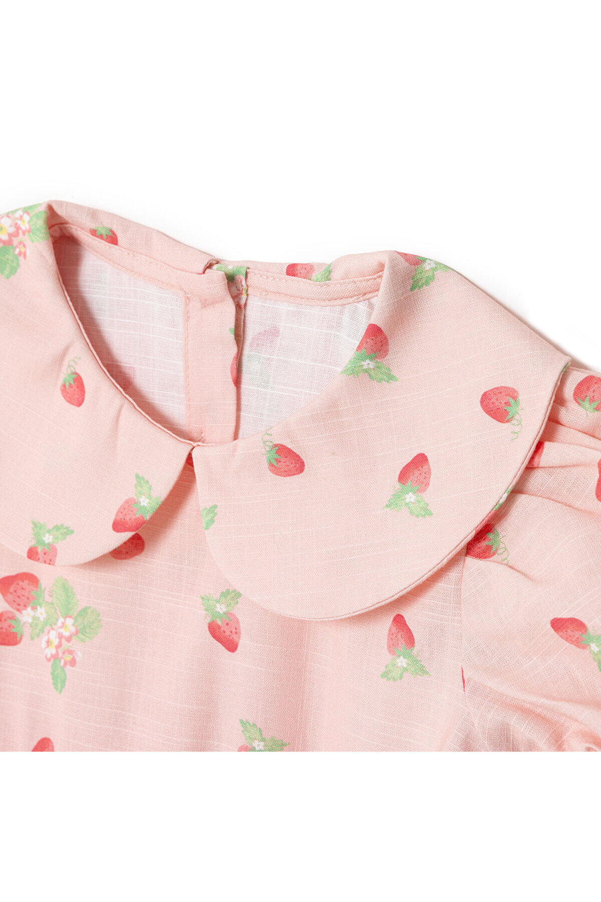 ebebek Hello Baby HelloBaby Kız Bebek Berry Belle Elbise Poplin Bebe Yaka Kısa Kol fotoğrafı 3 (önizleme)