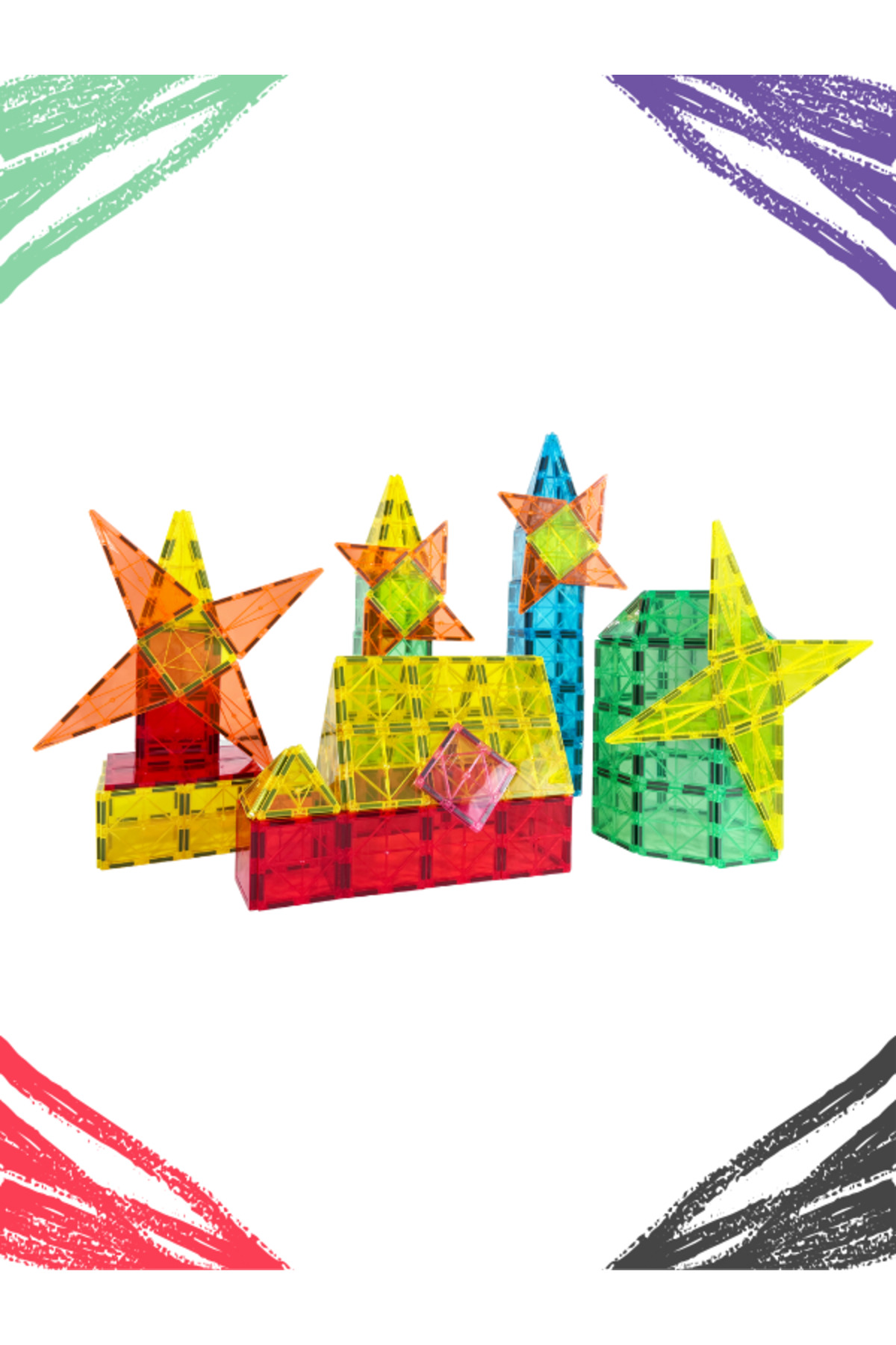 ۱۱۰ قطعه بلوک آموزشی مغناطیسی، اسباب‌بازی هوش و خلاقیت برای کودکان