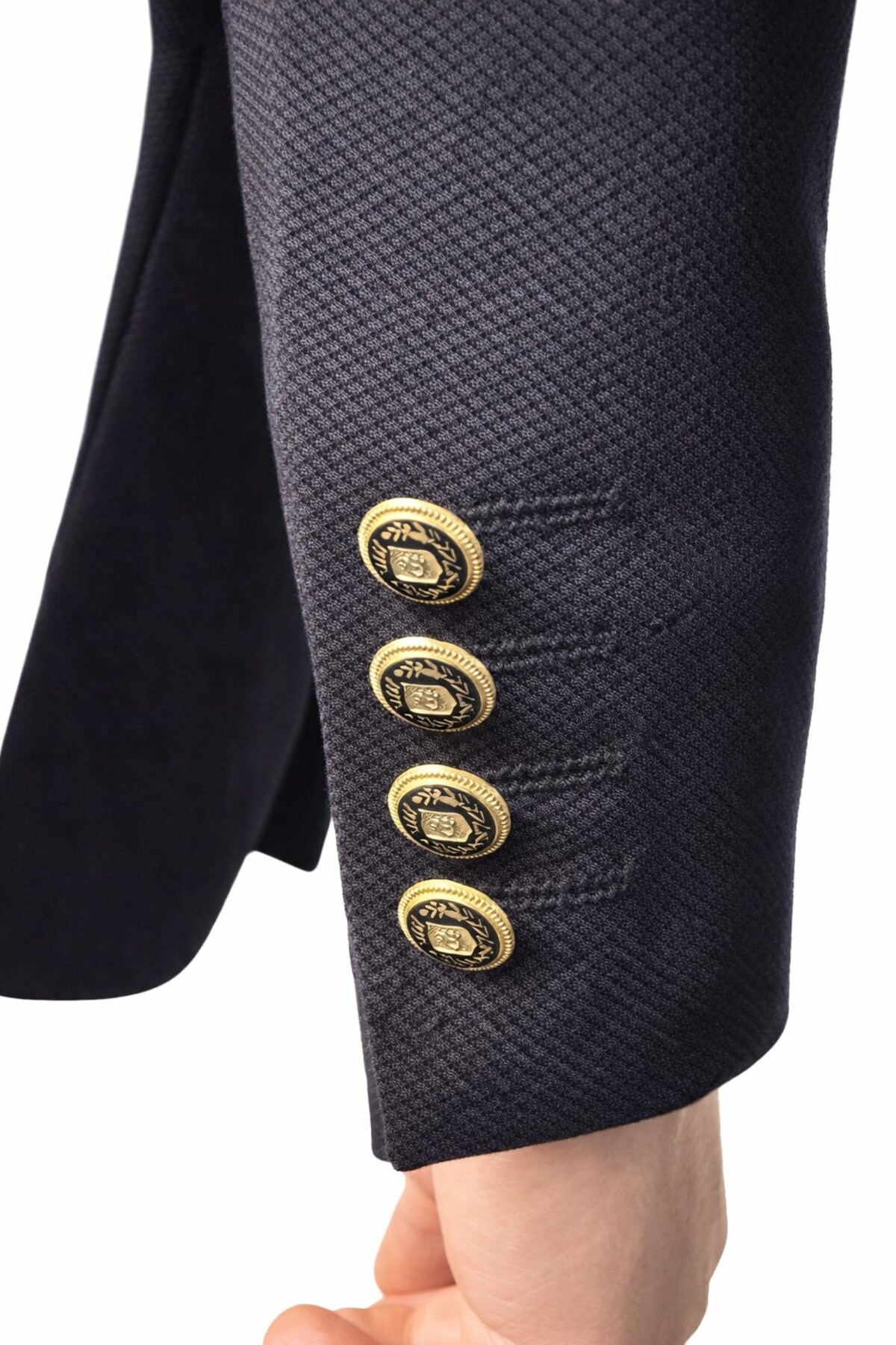 Plus Scorpion  Erkek Kruvaze Gold Düğmeli Dokulu Likralı Kumaş Blazer Ceket – Modern Kesim Şık Tasarım - Görsel 5