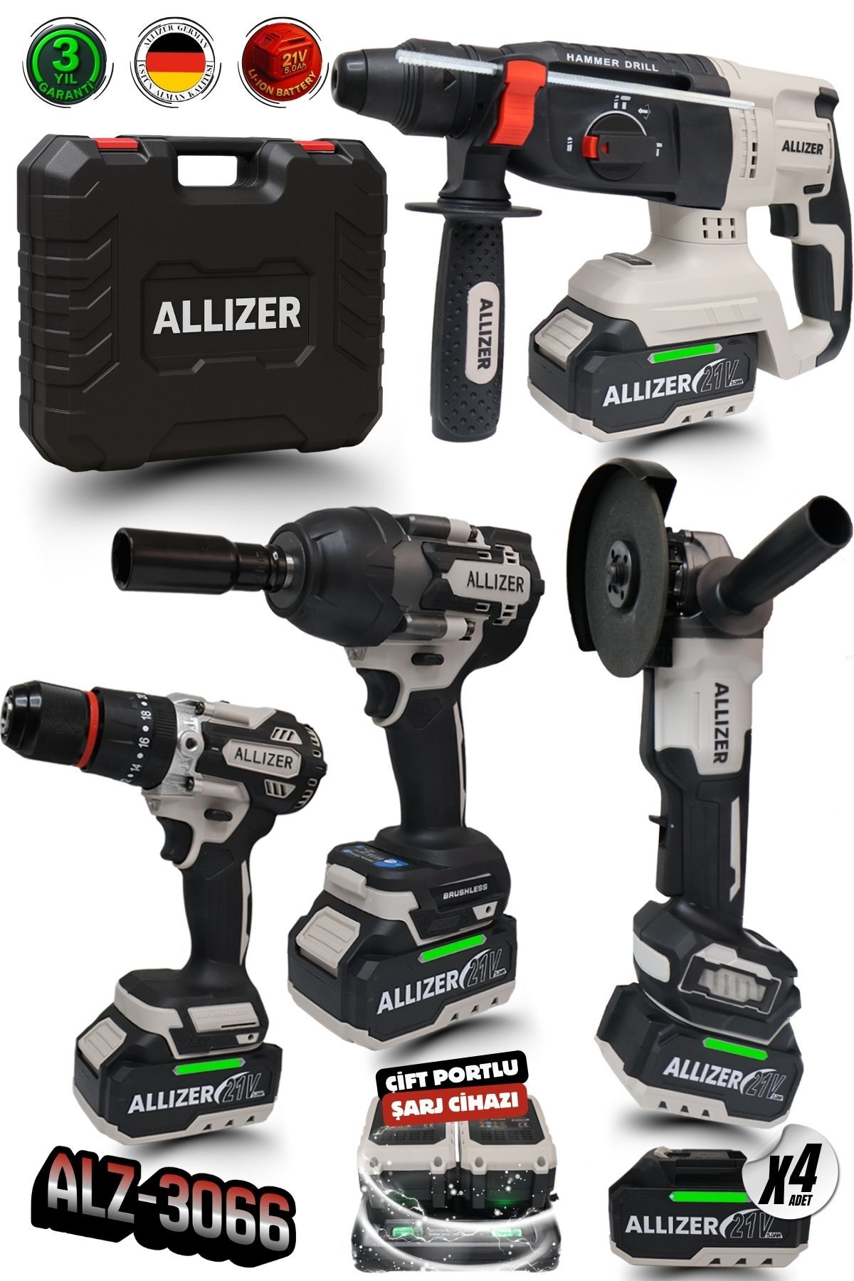 domina sleeve collection 6セット sirluze 他 ALLİZER GERMAN ALLIZER ALZ-3066 4'lü Set Akülü Darbeli Matkap +