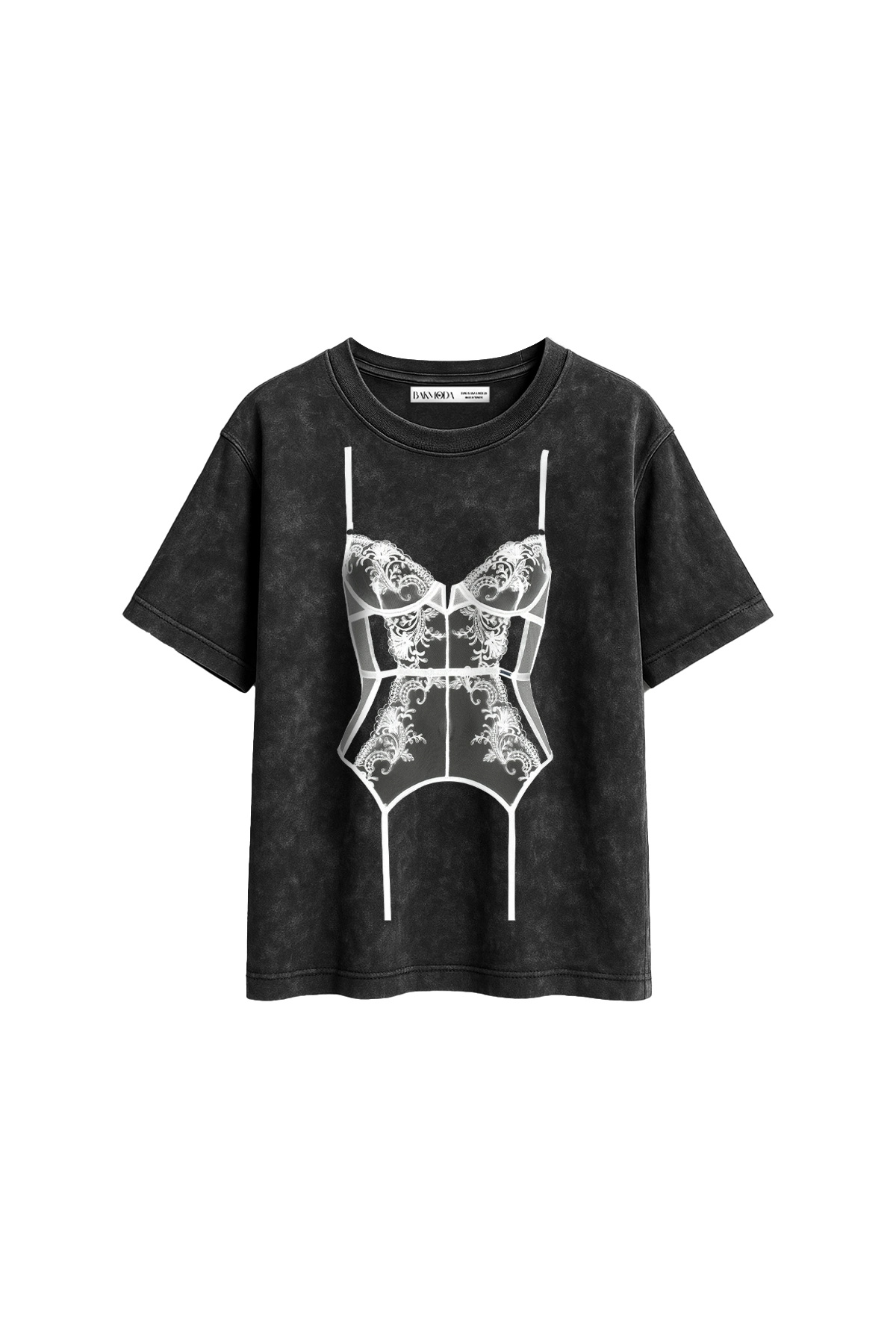 CİNEMA MODA Εσώρουχα με τύπωμα χαλαρή εφαρμογή Μαύρο γυναικείο μπλουζάκι που ...