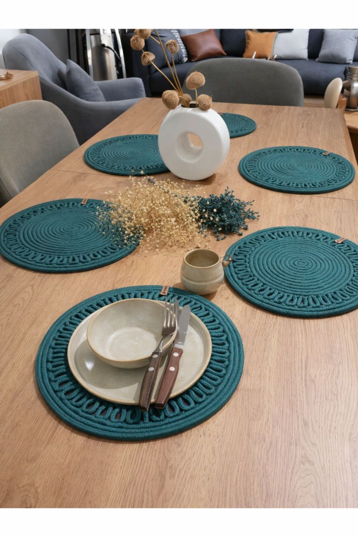 Thick Machined, 6-Piece, American Service, Jute Underplate, Durable, Heat Sensitive, Long Lasting,