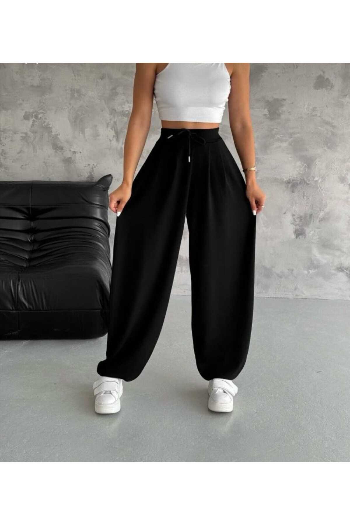 MODA  MODAL KUMAŞ YUMUŞAK DOKU ŞALVAR PANTOLON - Görsel 4