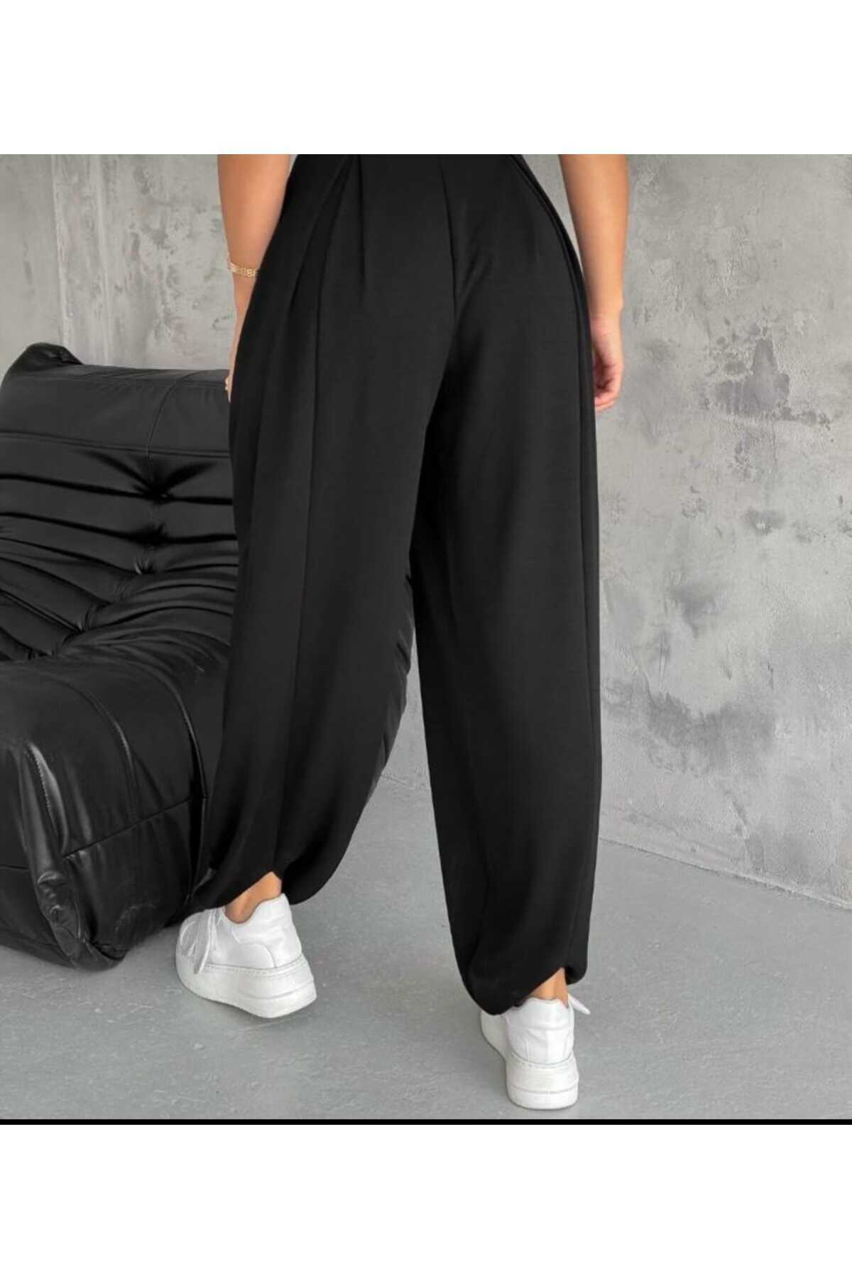 MODA  MODAL KUMAŞ YUMUŞAK DOKU ŞALVAR PANTOLON - Görsel 5