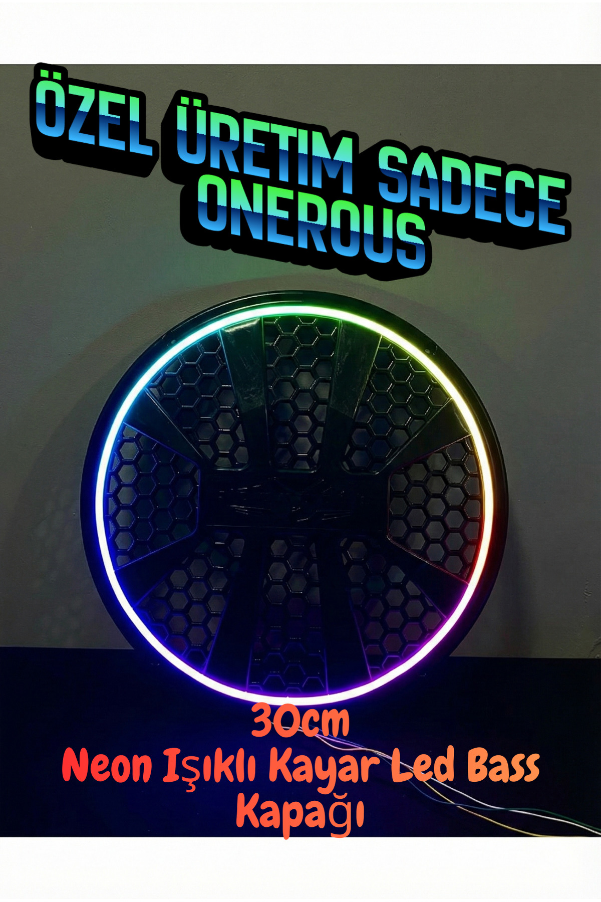 Onerous 30 CM Subwoofer Kapağı Pixel Kayar LED RGB - 358 Modlu