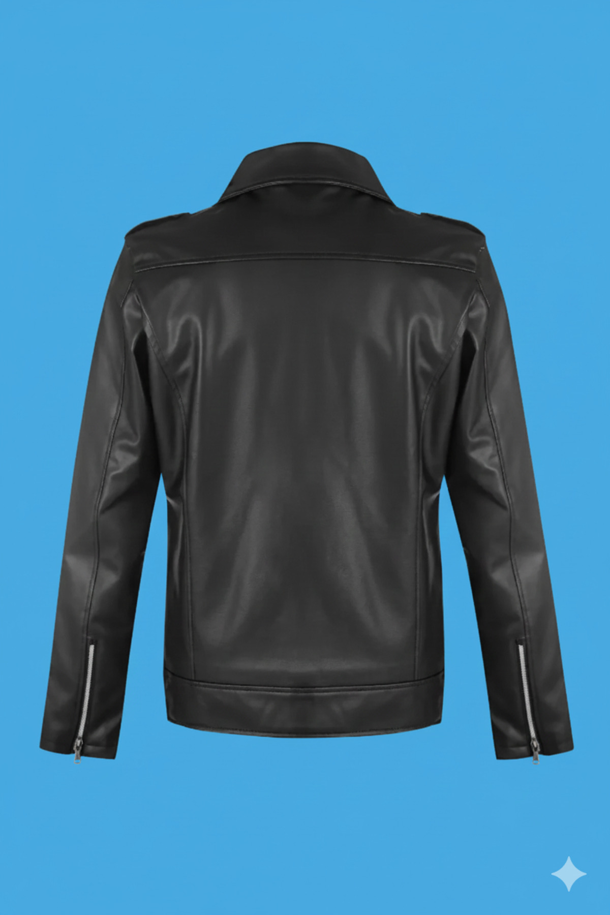 Orions Collection  Oversize Yeni Sezon P&b Kadın Siyah Deri Ceket - Görsel 2