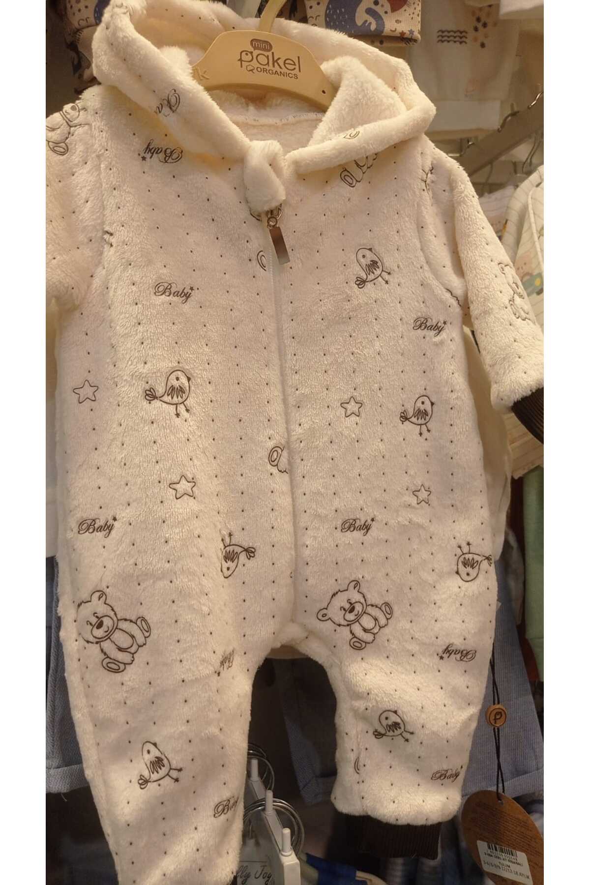 Mamman's Kışlık, Kalın Peluş, Kapüşonlu, Fermuarlı Erkek Bebek Tulumu, Welsoft Kumaş fotoğrafı 5 (önizleme)