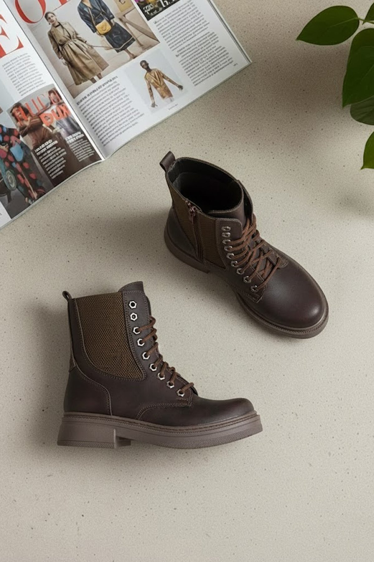 Ayakkabı Fuarı Elit OZRSL902N Kadın Klasik Bot Kahverengi