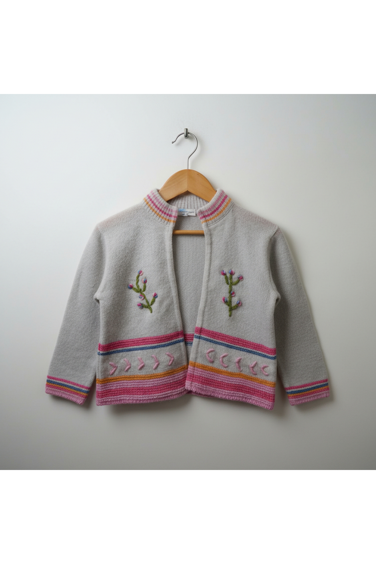 Hirazenmoda Kız Çocuk Nakışlı Örgü Hırka Mevsimlik Triko Model fotoğrafı 3 (önizleme)