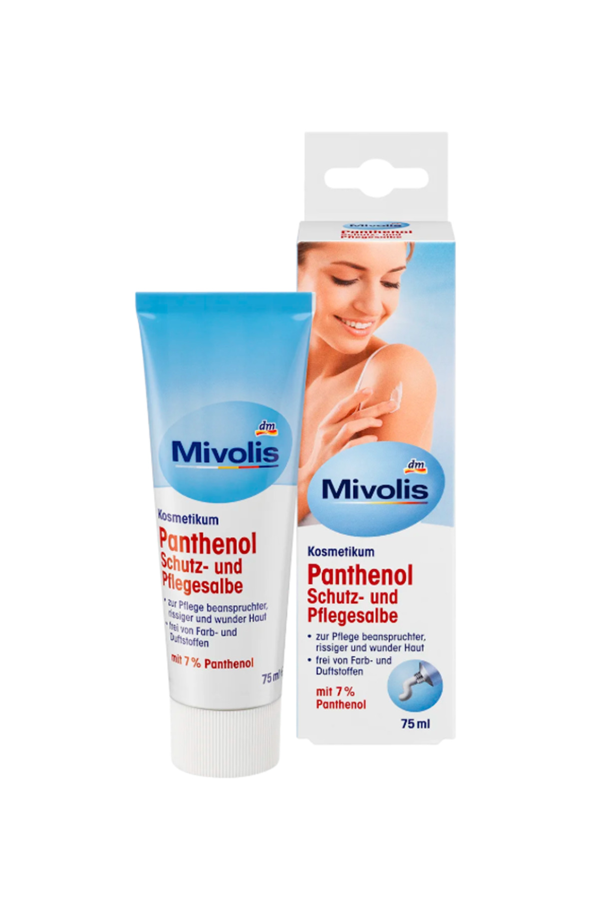 mivolis کرم مراقبت از پوست خشک و آسیب دیده پانتنول سالبه ۷۵ میلی لیتر — پانتنول