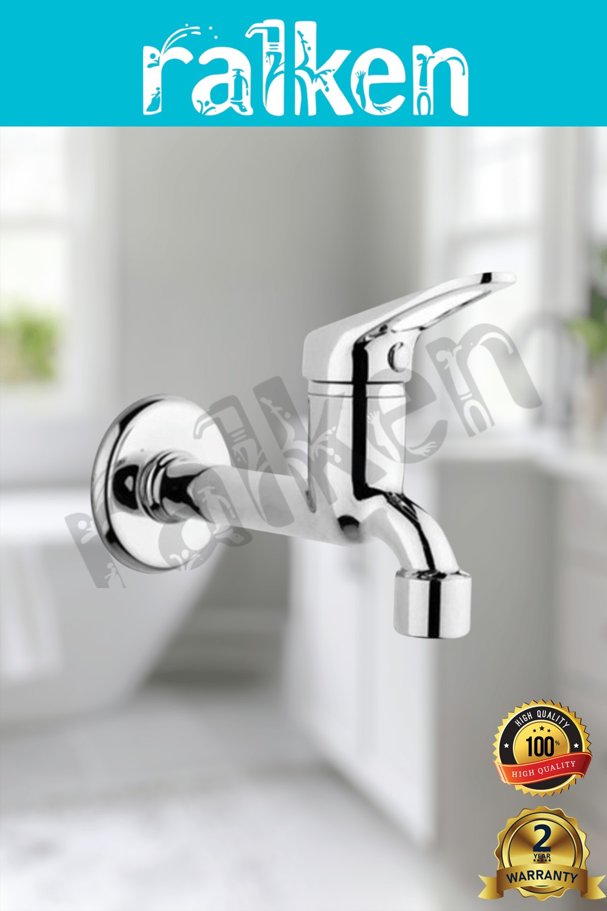 RALKEN Lavabo Tuvalet WC Bahçe Musluğu Krom Aç Kapa Tekli %100 Pirinç