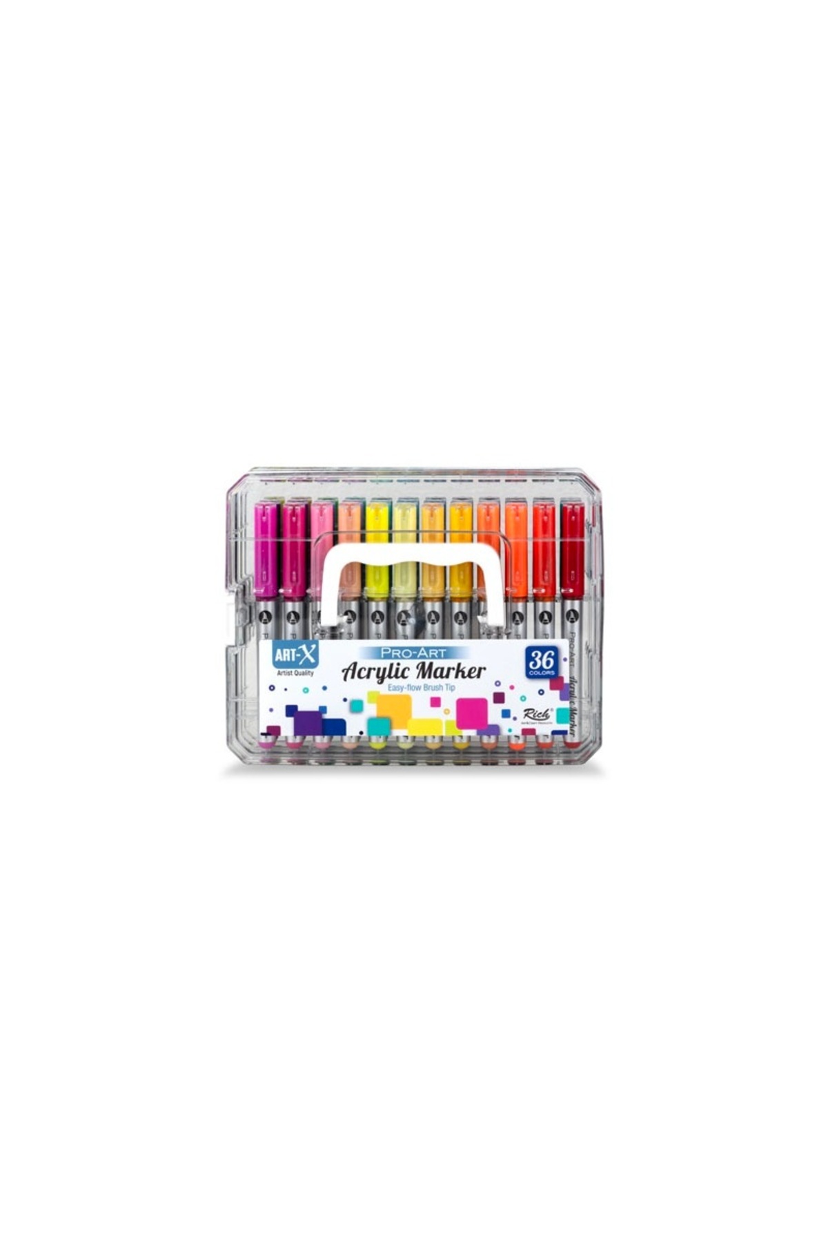 Rich Art-X Pro Fırça Uçlu Akrilik Marker Seti 36 Renk Kristal