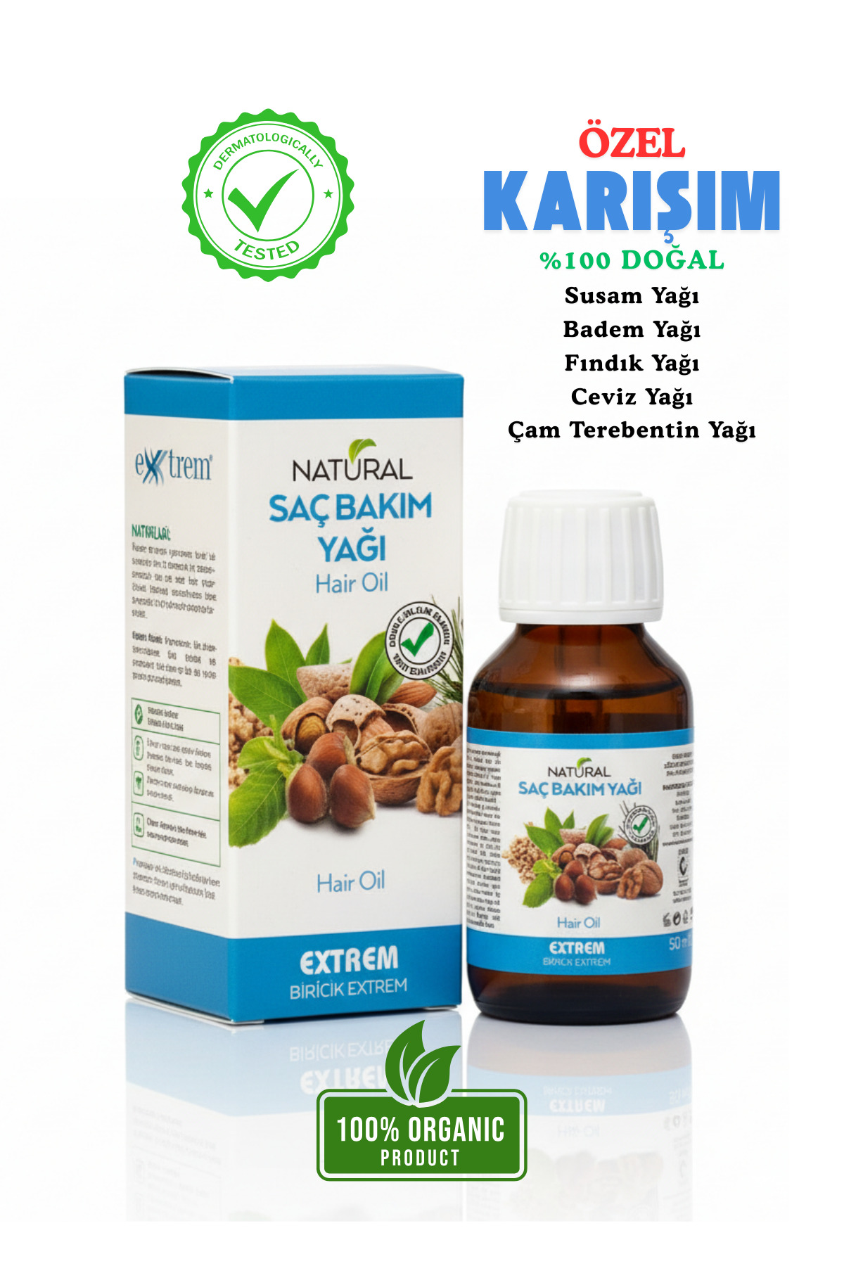 Natural Saç Bakım Yağı | Doğal Soğuk Sıkım Yağlardan Özel Bitkisel Karışım – 50 ml — EXXTREM-SAÇBAKIM-YAĞI-50ML — تصویر 6 از 8