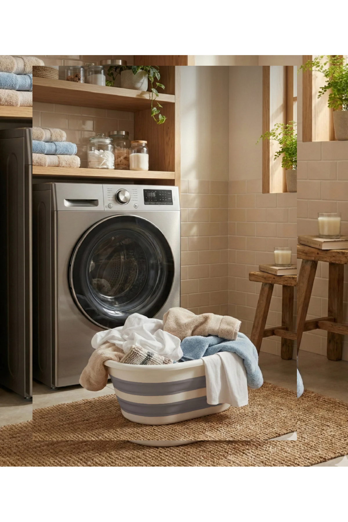 DUD Katlanabilir Silikon Çamaşır Sepeti 25lt