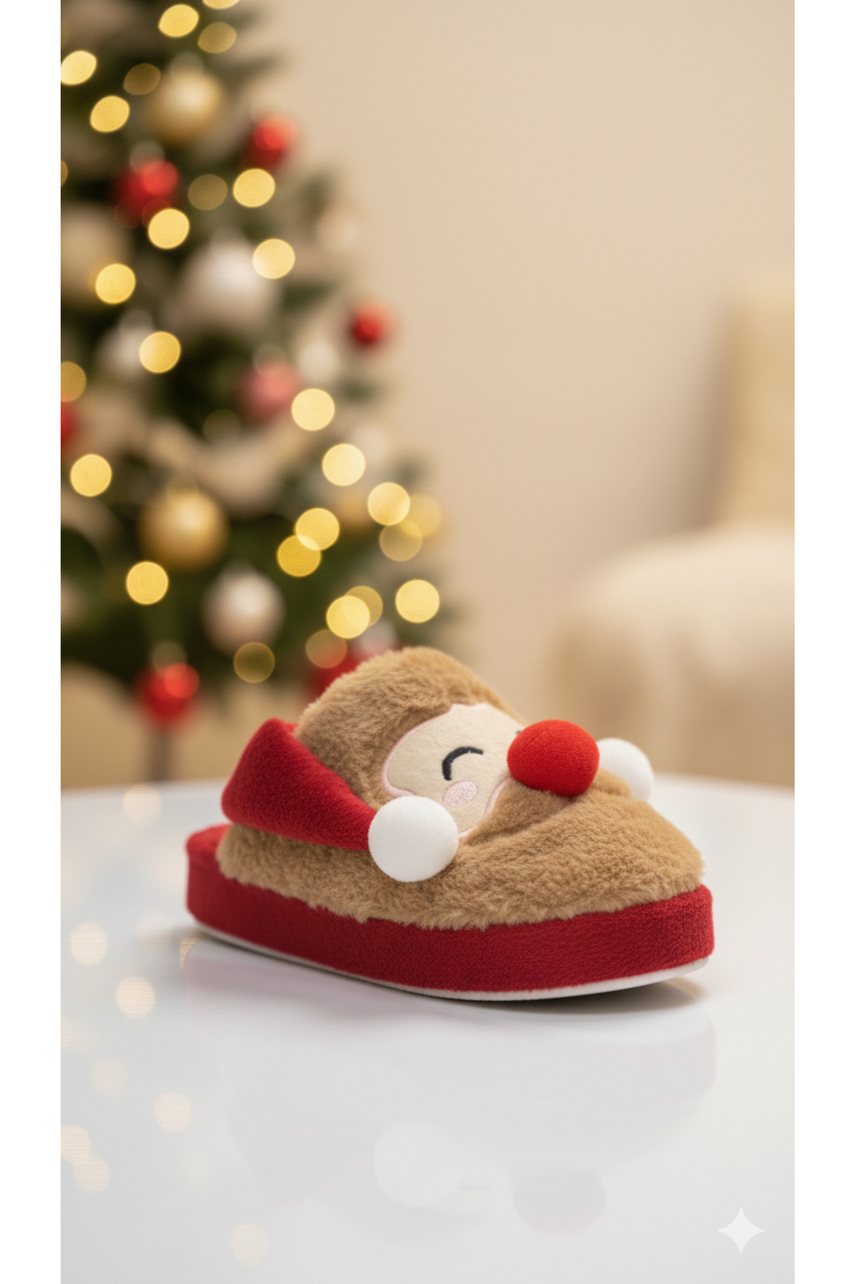 MECE SPOR Noel Baba Yılbaşı Terliği Ev Pandufu Ev Terliği Misafir Terliği NOEL BABA YENİ YIL HEDİYE SÜPRİZ