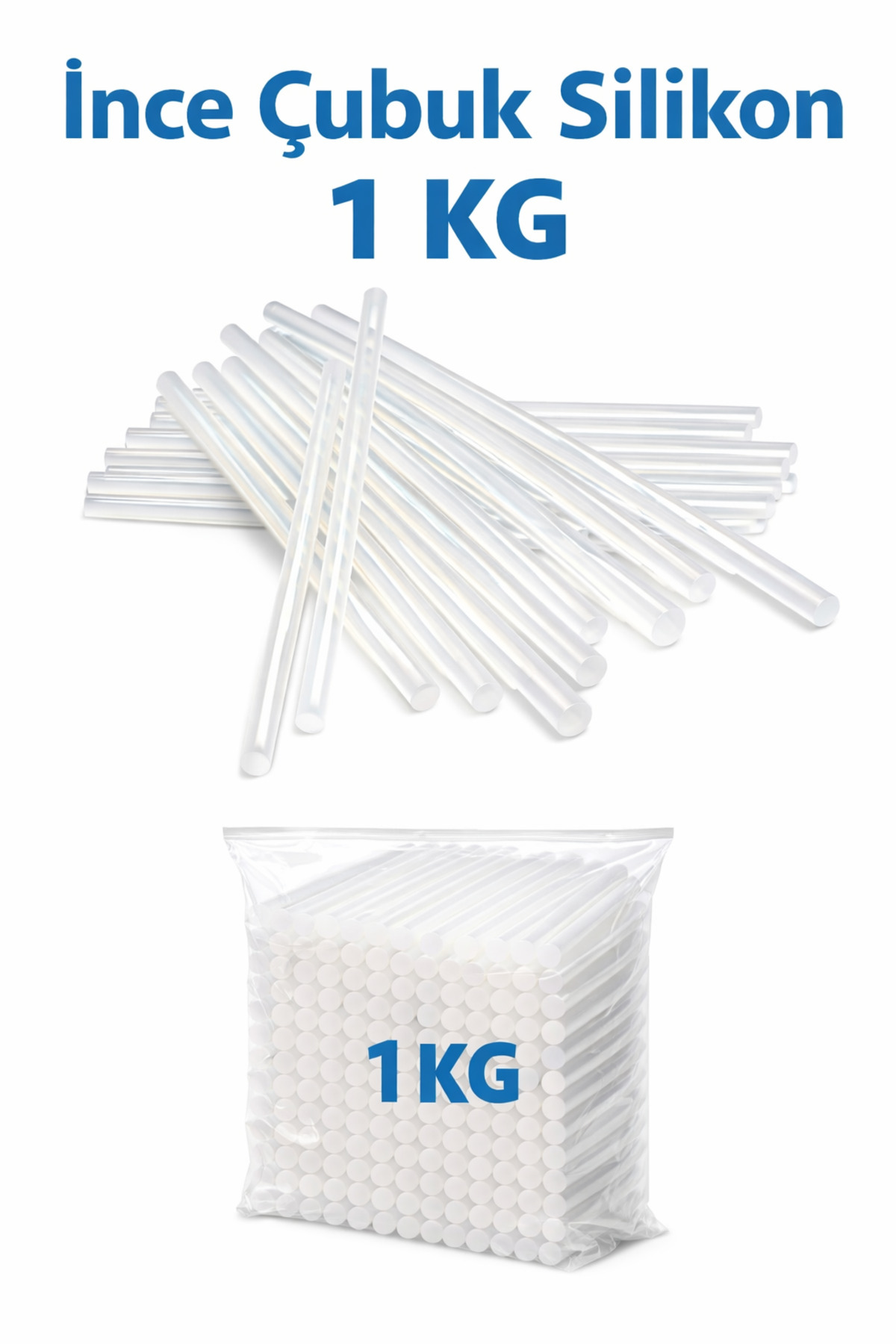 iğne izi İnce Çubuk Silikon 1 KG – Şeffaf Sıcak Silikon Çubuğu, El İşi ve Hobi Uyumlu - Fiyatı, Yorumları