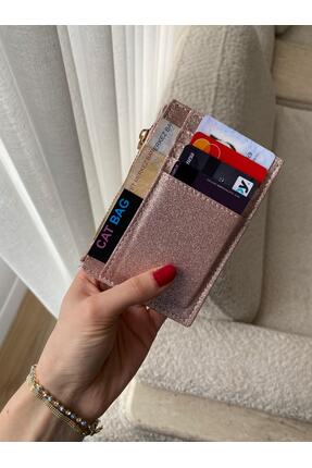 ÇANTA Cat Bag Pudra Pembe Simli Kartlık Cüzdan