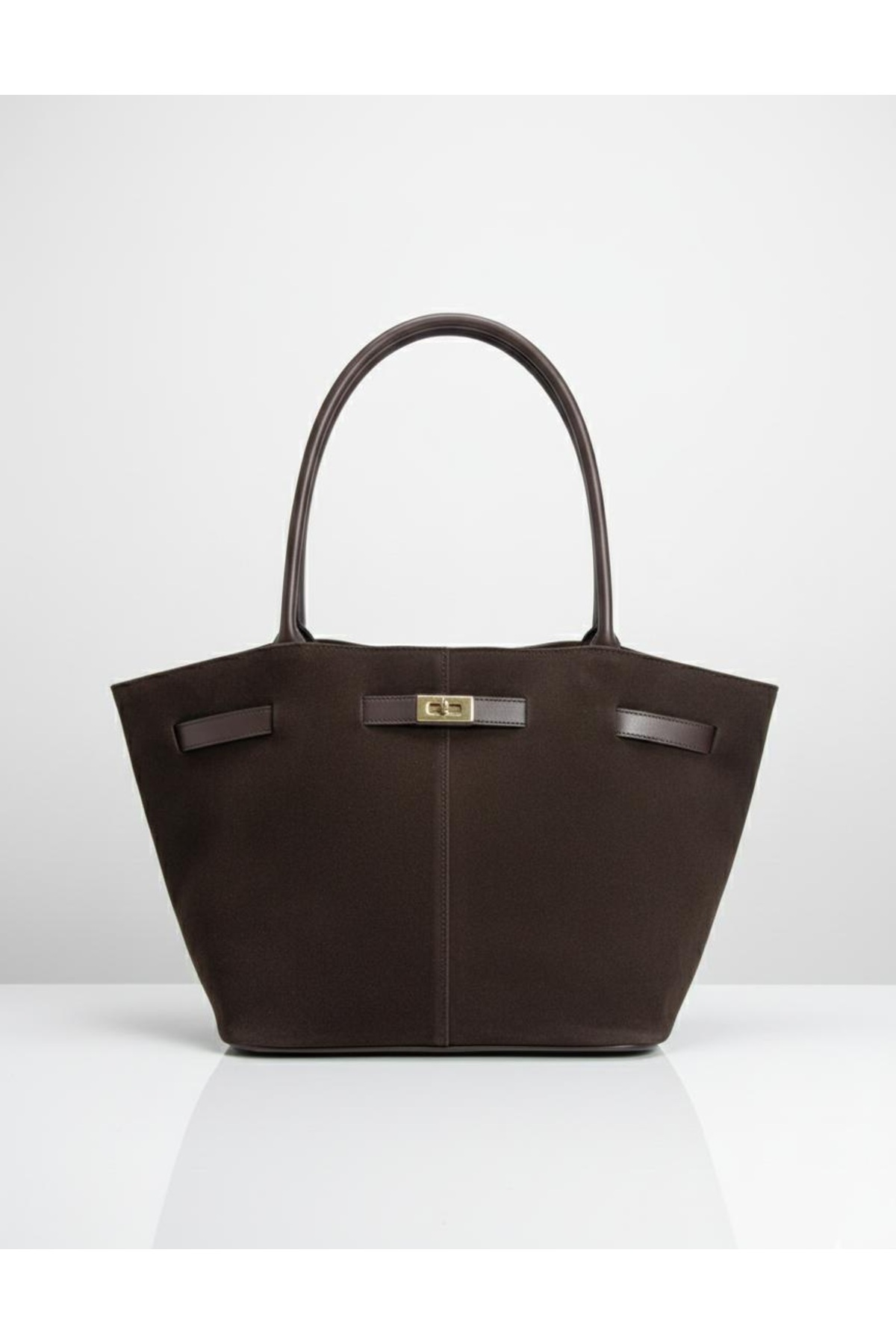 ZEGİ BAGS &MORE Bitter Brown Suede Textured Stylish Office Bag Large Internal...