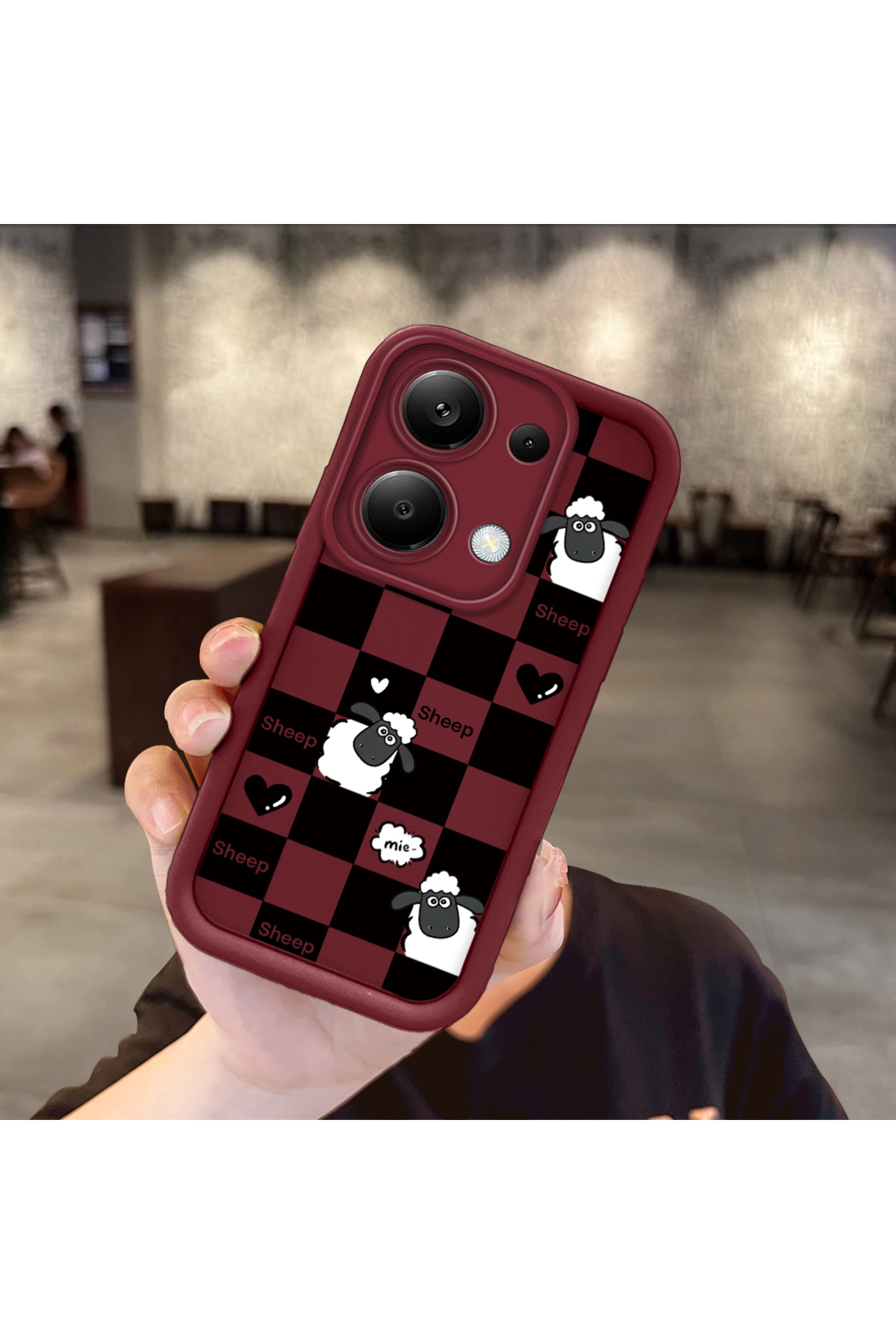 Xiaomi Redmi Note 13 Pro 4G Compatible Silicone Material Shockproof Simple Burgundy Color Case