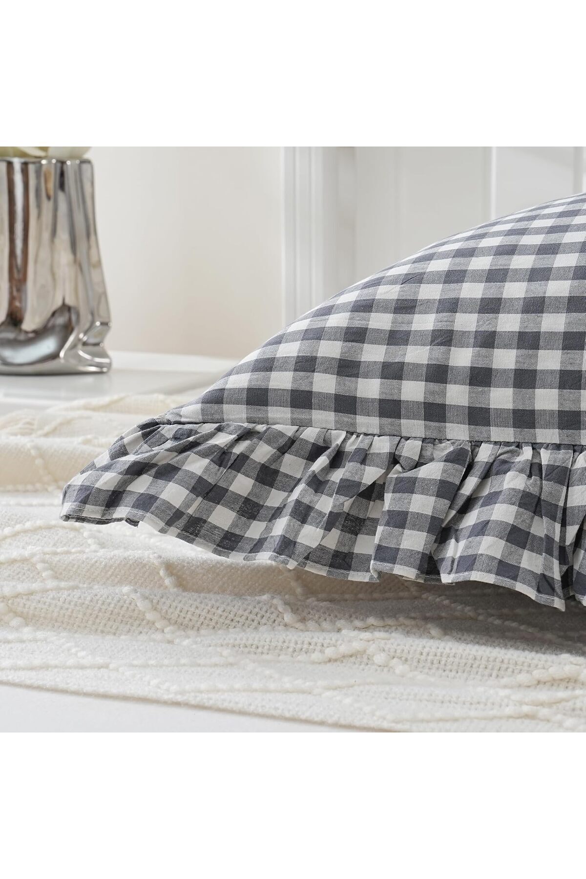 Erba kreasyon Hamile Yastık Kılıfı Pötikare Fırfır Decor Uzun Yastık Kılıfı 50x135cm Hamile Yastığı fotoğrafı 5 (önizleme)