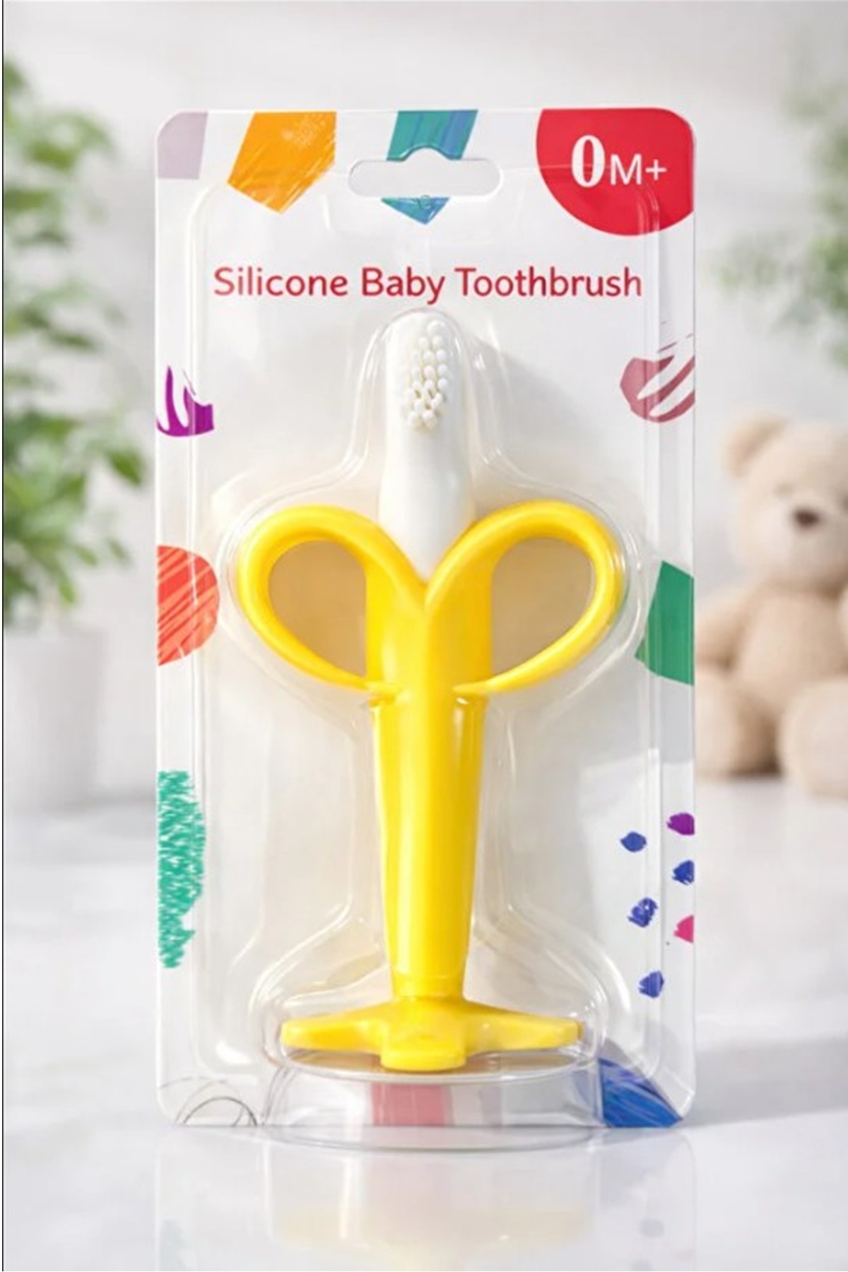 İndirimKap Muz Şekilli Diş Kaşıyıcı Ve Diş Fırçası Bebekler İçin Önleyici Ayaklı Diş Kaşıyıcı fotoğrafı 2 (önizleme)