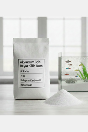 decoronay 7 KG Akvaryum Beyaz Silis ( Kalsiyum Karbonatlı Beyaz ) Kum – Doğal...