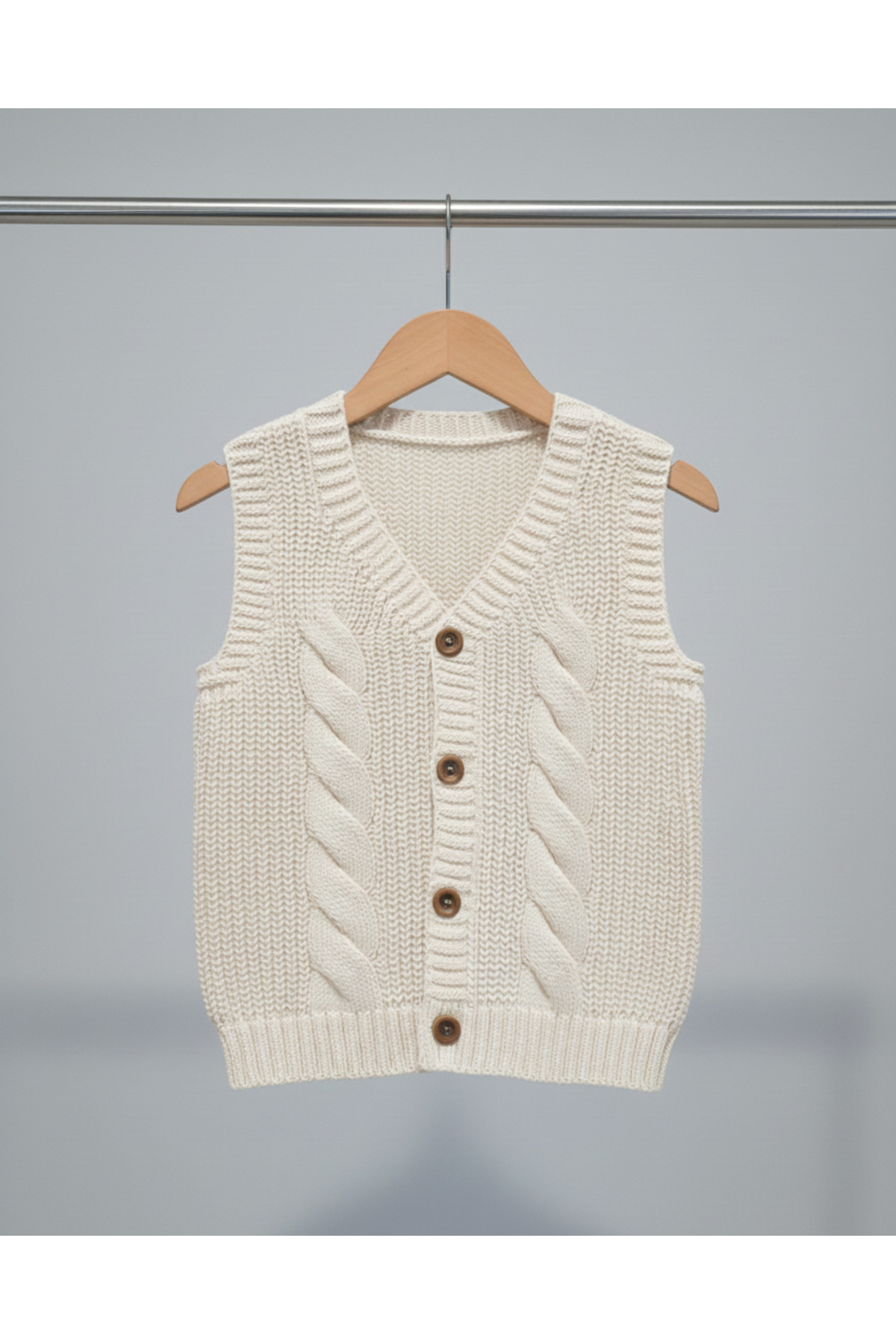 Nimini Kids Yeni Sezon Yumoş Örgü Desenli Triko Unisex Bebek Çocuk Yelek (0-8 yaş) fotoğrafı 3 (önizleme)