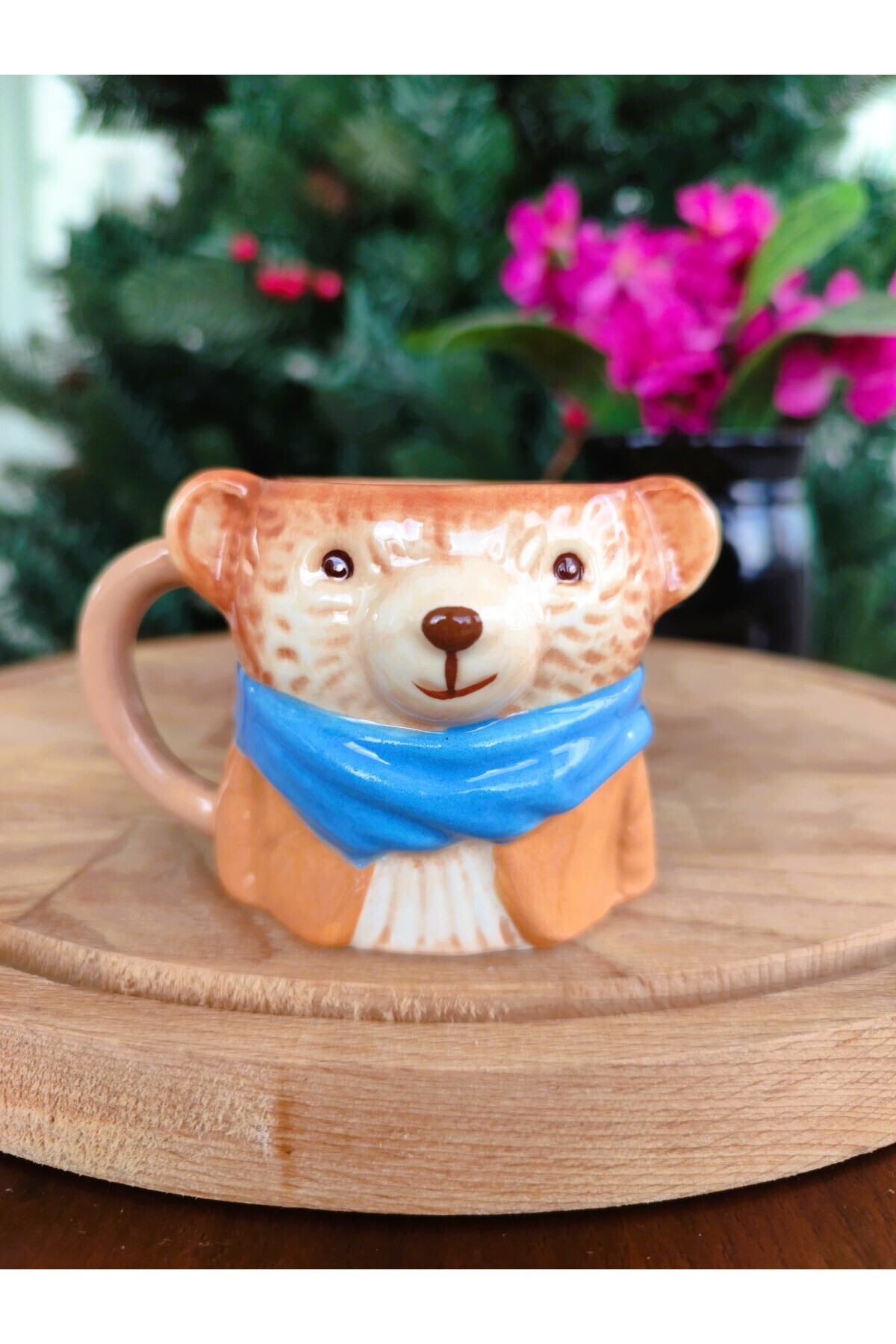 Madame Coco Paddington Bear Espresso Cup Salmon/Blue 75 ml - 1