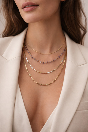 JİMNY JEWELRY TRİA DOĞALTAŞ 4 LÜ ÇELİK KOLYE SETİ