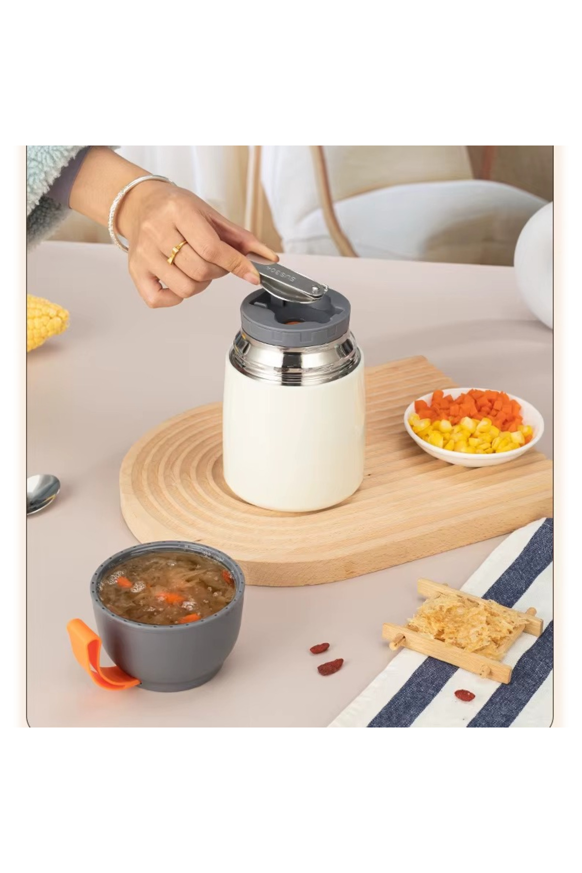 jojobebek Mama Saklama Termos Çift Duvarlı Paslanmaz Çelik, BPA’sız, Sızdırmaz Kapak 650 ml fotoğrafı 7 (önizleme)