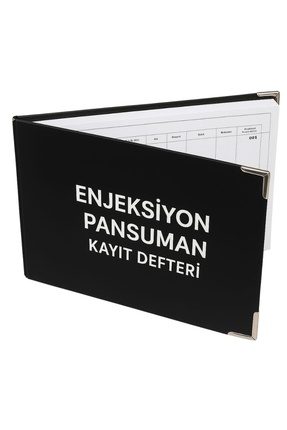 Gülşen Kırtasiye Enjeksiyon Pansuman Kayıt Defteri Deri Ciltli 001 - 200 Numa...
