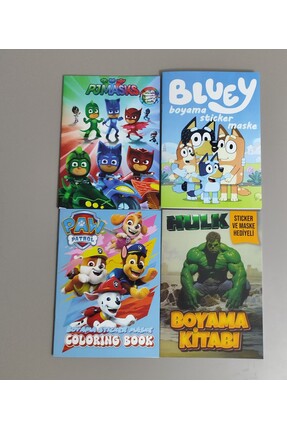 ada çanta kırtasiye 4 adet stickerli karakter figürlü boyama kitabı AD511826