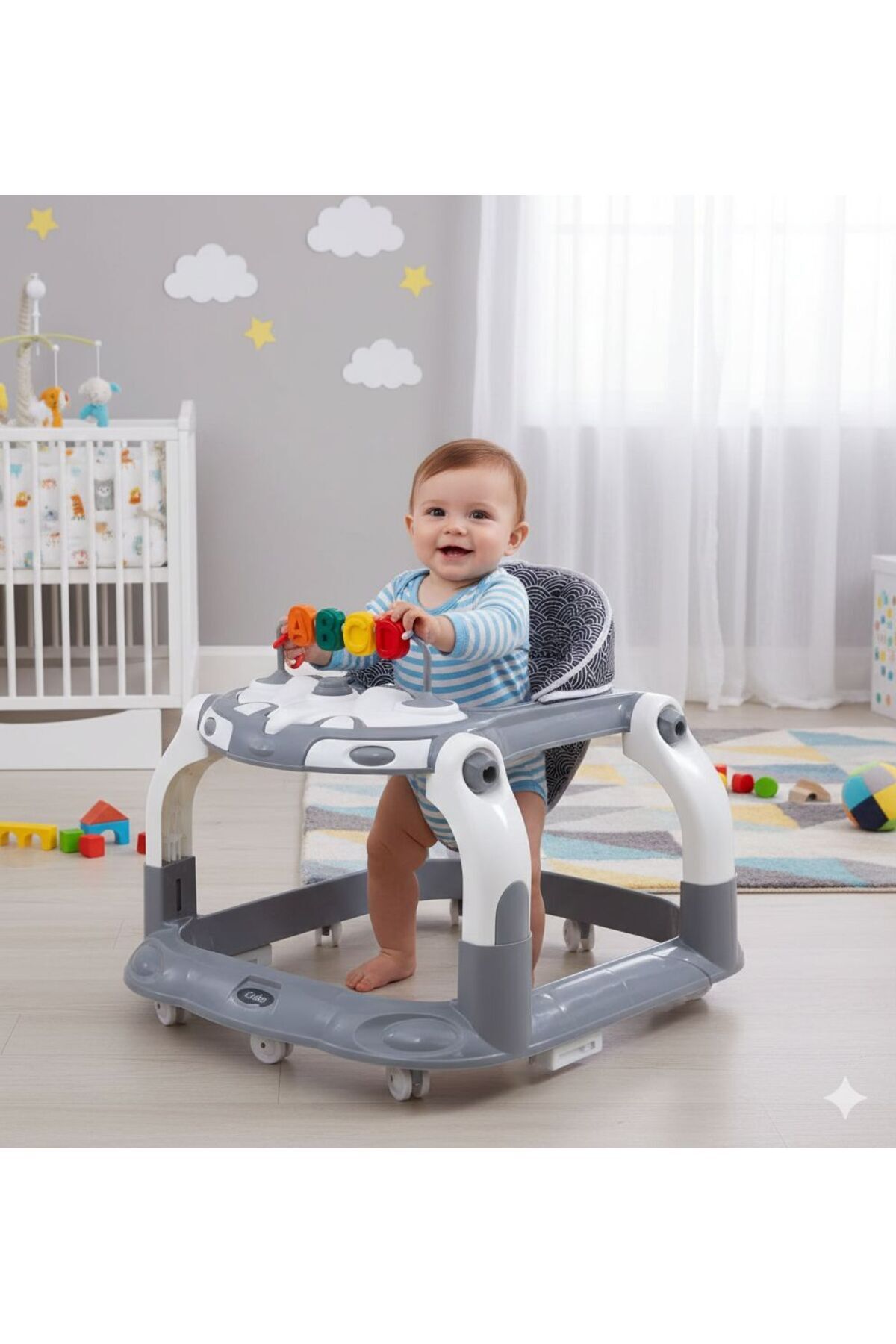 TURHANBEBE Kornalı Oyuncaklı Mama Tablalı Zıp Zıp Hoppala Yürüteç & Örümcek & İlk Adım fotoğrafı 2 (önizleme)