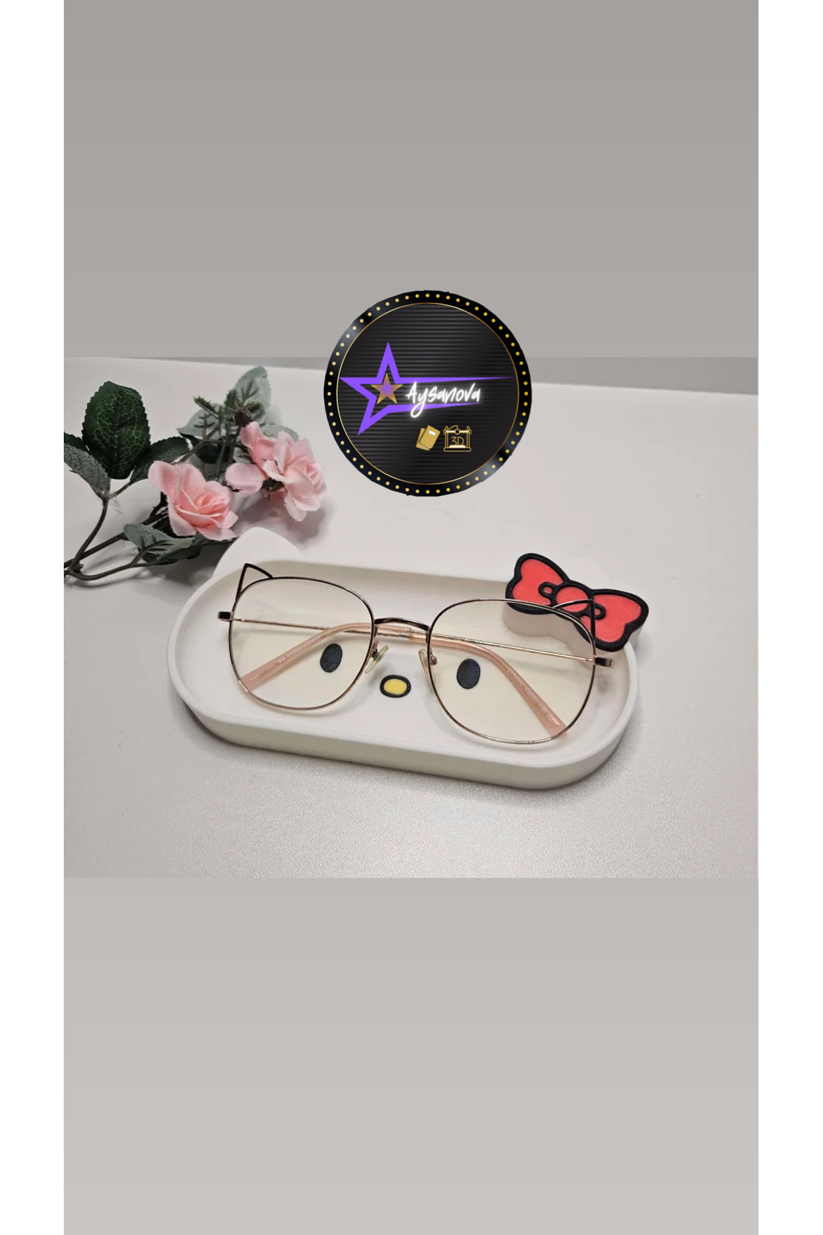 aysanova Hello Kitty Gözlük Tutucu Tepsisi,Gözlük Standı,Düzenleyici