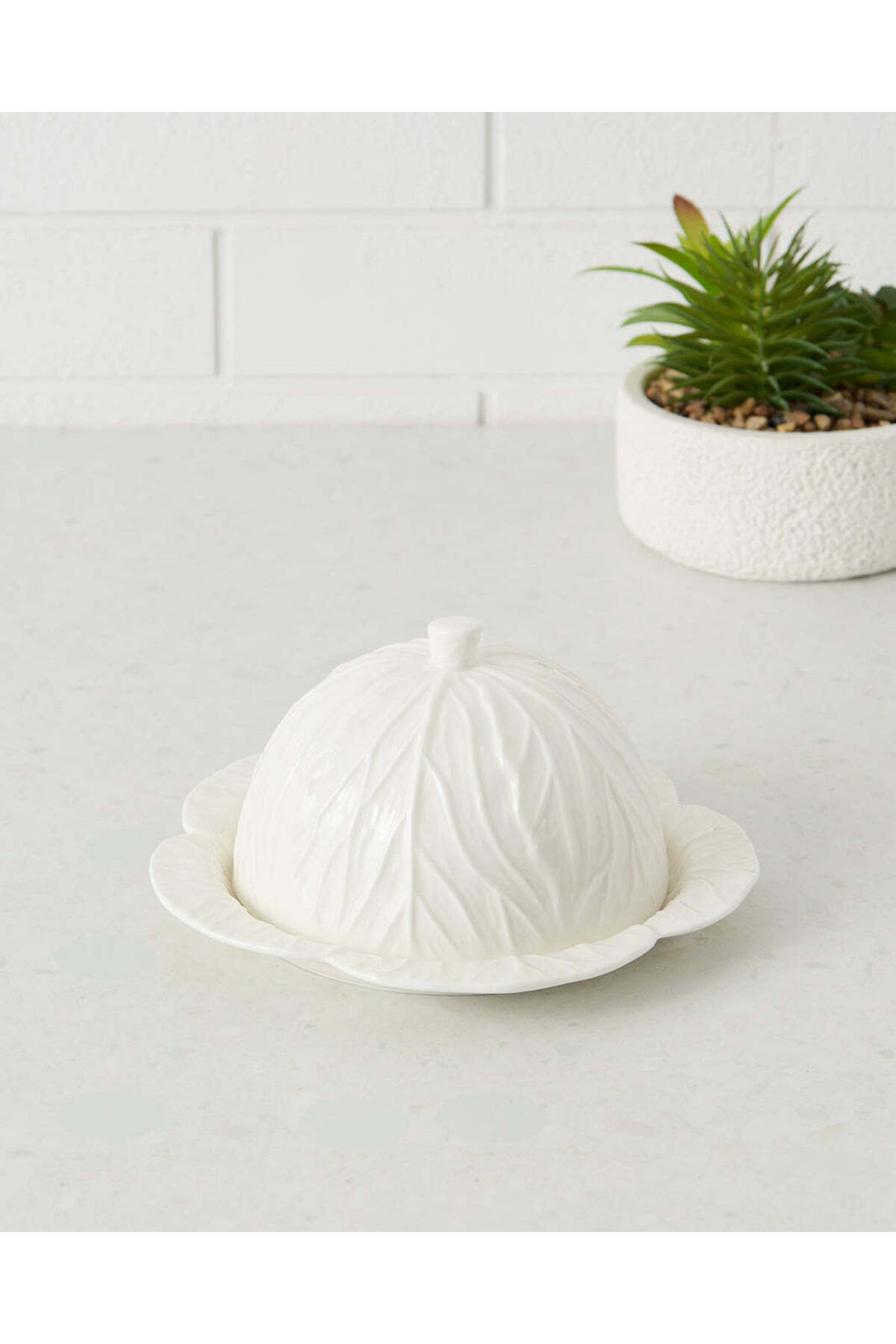 طبق زبدة على شكل ملفوف أبيض