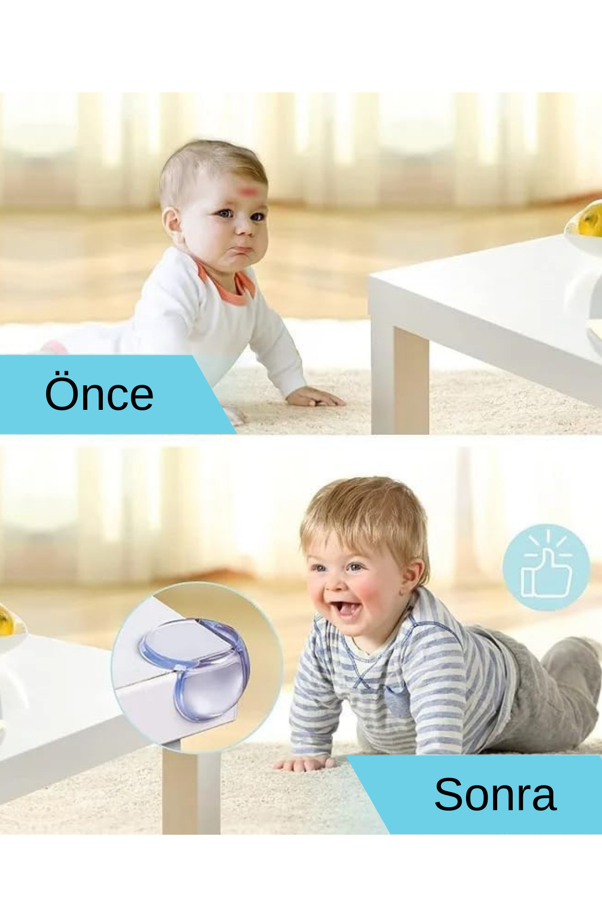 Privo 2 Adet Silikon Mobilya Köşe Koruyucu Çarpma Önleyici Güvenlik Pedi Bebek ve Çocuk Koruma Bariyeri fotoğrafı 5 (önizleme)