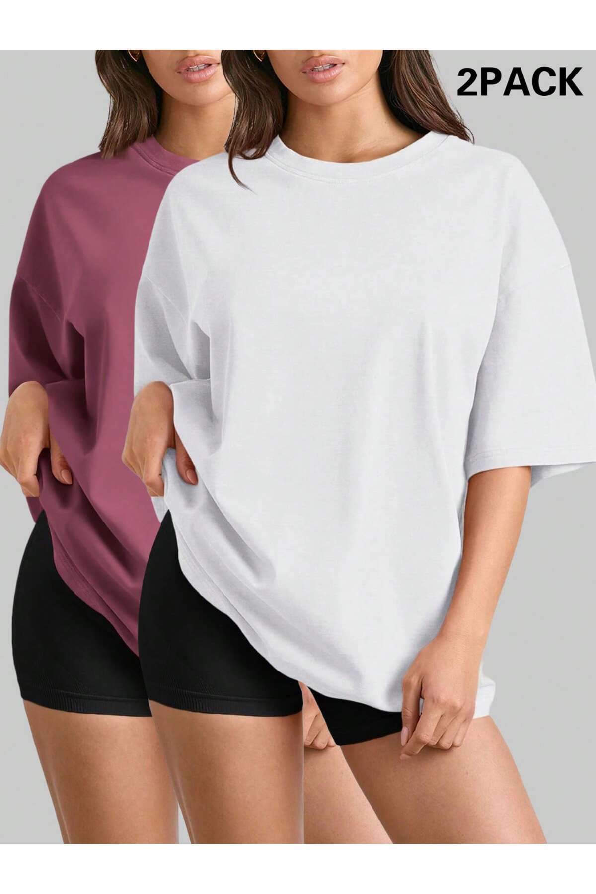 2-PACK PLAIN WOMEN 'S T-SHIRT