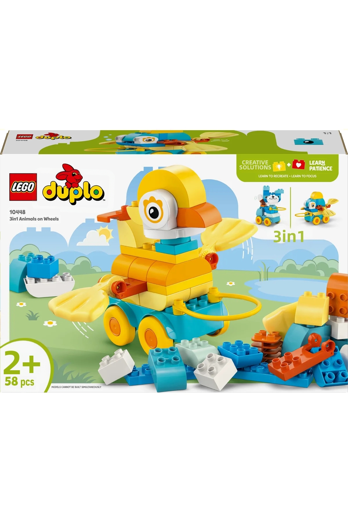 ® Duplo ® شهر ۳ در ۱ حیوانات چرخ‌دار ۱۰۴۴۸ – مجموعه ساختنی اسباب‌بازی آموزشی ۲+ (۵۸ قطعه)