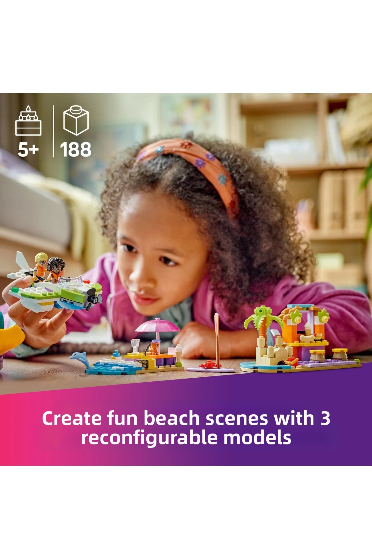 ® فِرِندز ساک دستی خلاقانه ساحلی و مسافرتی ۲ در ۱ مدل ۴۲۶۷۲، مجموعه ساختنی برای کودکان بالای ۵ سال (۱۸۸ قطعه)