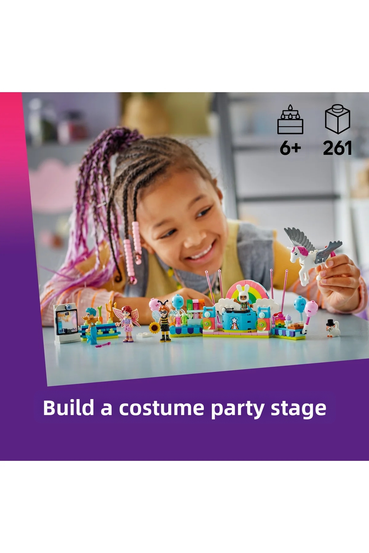 ® Friends مهمانی لباس اسب تکشاخ و پری ۴۲۶۶۱ – مجموعه ساخت اسباببازی خلاقانه ۶ سال به بالا (۲۶۱ قطعه)