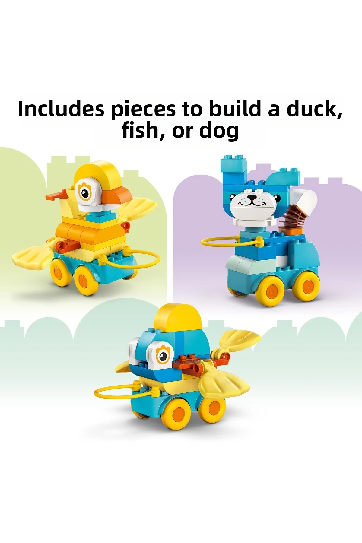 ® Duplo ® شهر ۳ در ۱ حیوانات چرخ‌دار ۱۰۴۴۸ – مجموعه ساختنی اسباب‌بازی آموزشی ۲+ (۵۸ قطعه)