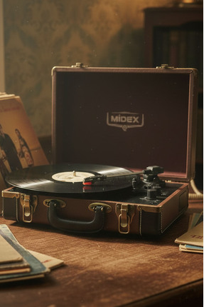 Midex Mtx101BN Nostaljik Retro Pikap Plak Çalar (Şarjlı Bluetooth Aux Hoparlö...